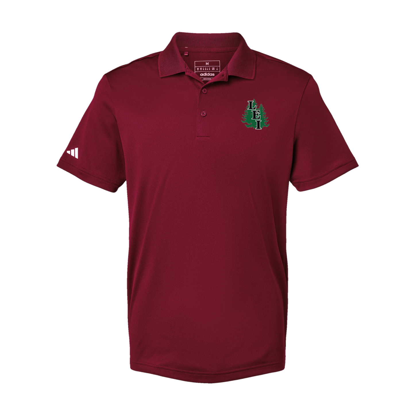 leisite-adidas-mens-sport-polo-shirt-embroidery-leftchest-A430-collegiateburgundy-flat-front