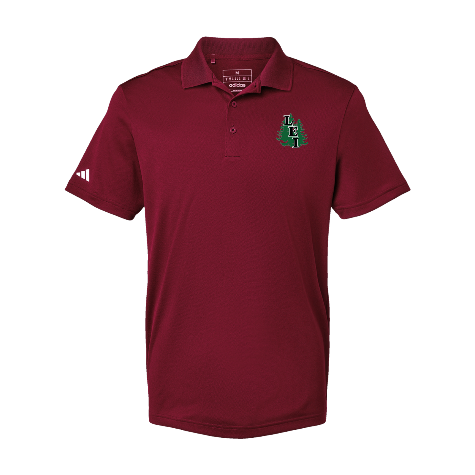 leisite-adidas-mens-sport-polo-shirt-embroidery-leftchest-A430-collegiateburgundy-flat-front
