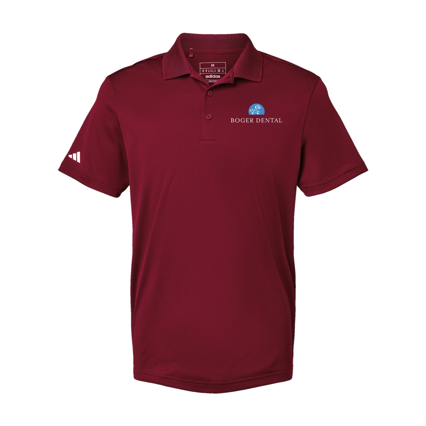 boger-dental-adidas-mens-sport-polo-shirt-embroidery-leftchest-A430-collegiateburgundy-flat-front