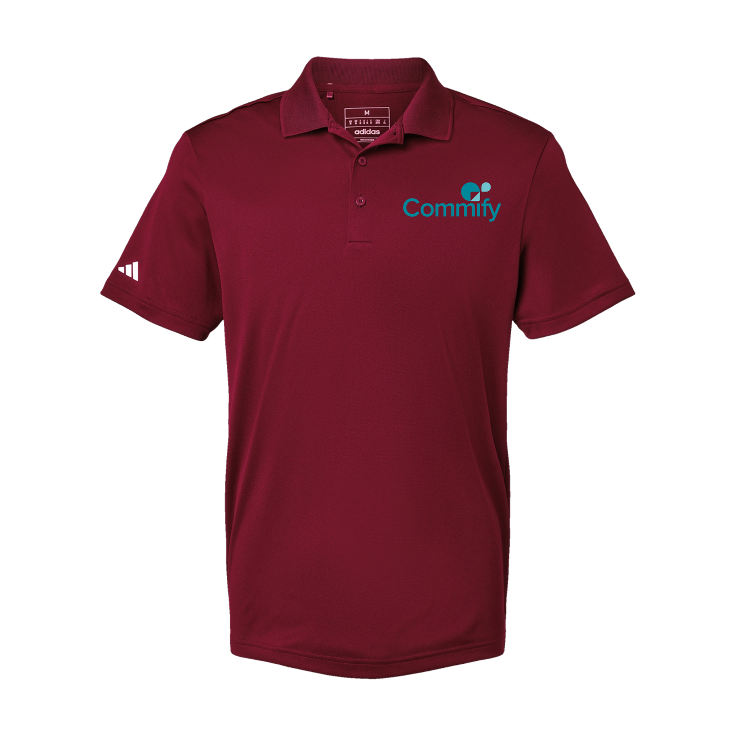 commify-adidas-mens-sport-polo-shirt-embroidery-leftchest-A430-collegiateburgundy-flat-front