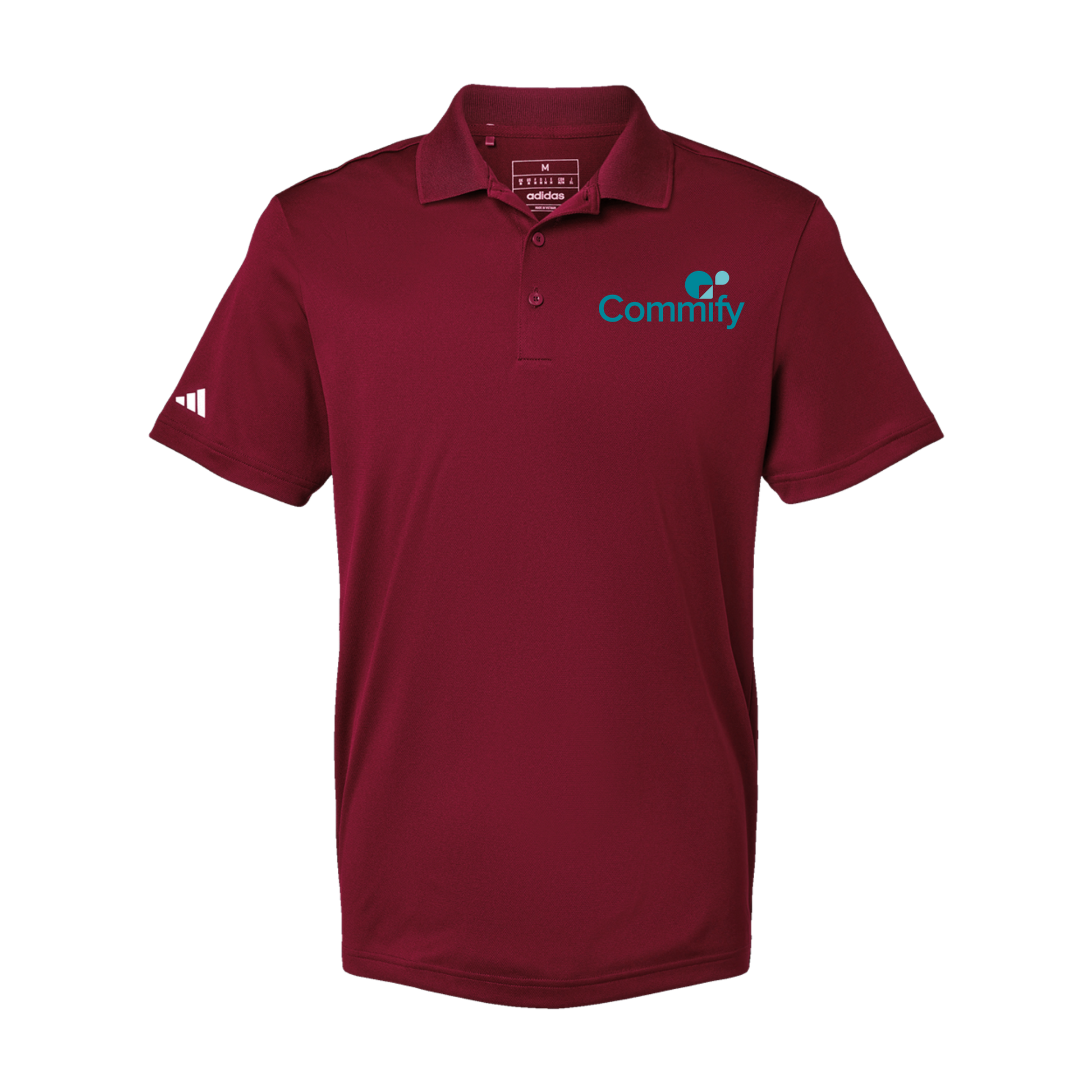 commify-adidas-mens-sport-polo-shirt-embroidery-leftchest-A430-collegiateburgundy-flat-front