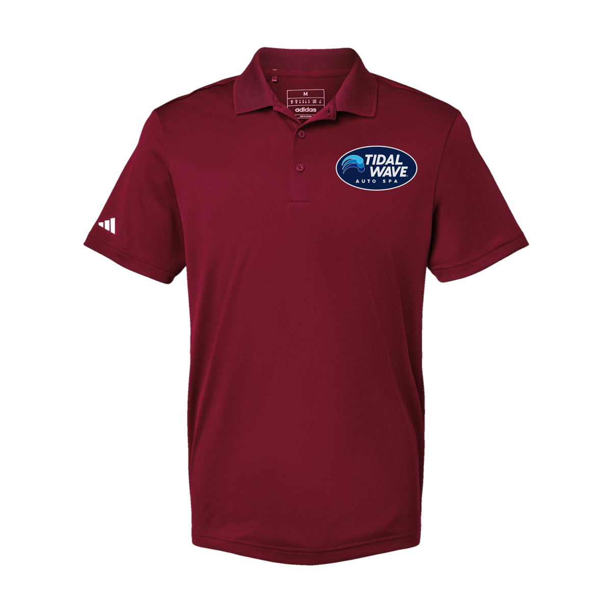 tidalwaveautospa-adidas-mens-sport-polo-shirt-embroidery-leftchest-A430-collegiateburgundy-flat-front