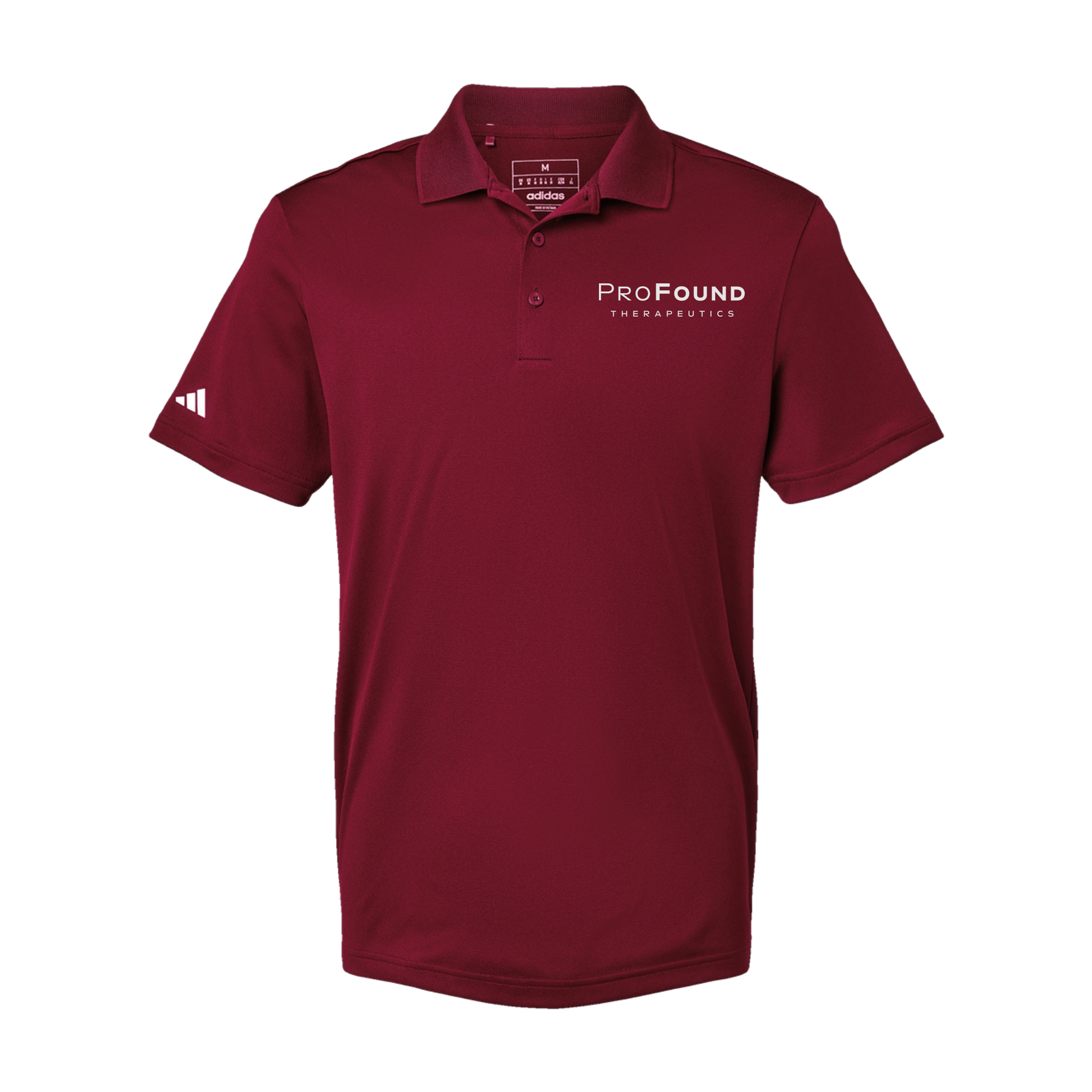profoundtx-adidas-mens-sport-polo-shirt-embroidery-leftchest-A430-collegiateburgundy-flat-front