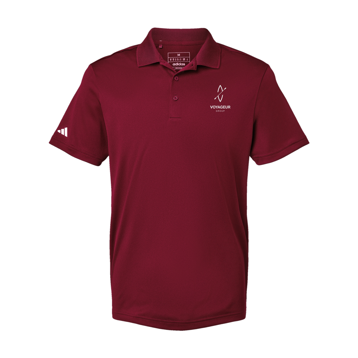 voyageurgroup-adidas-mens-sport-polo-shirt-embroidery-leftchest-A430-collegiateburgundy-flat-front