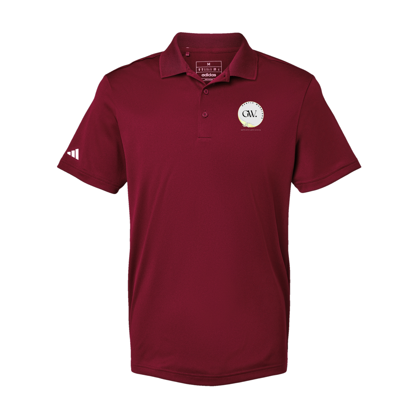gentle-warriors-adidas-mens-sport-polo-shirt-embroidery-leftchest-A430-collegiateburgundy-flat-front