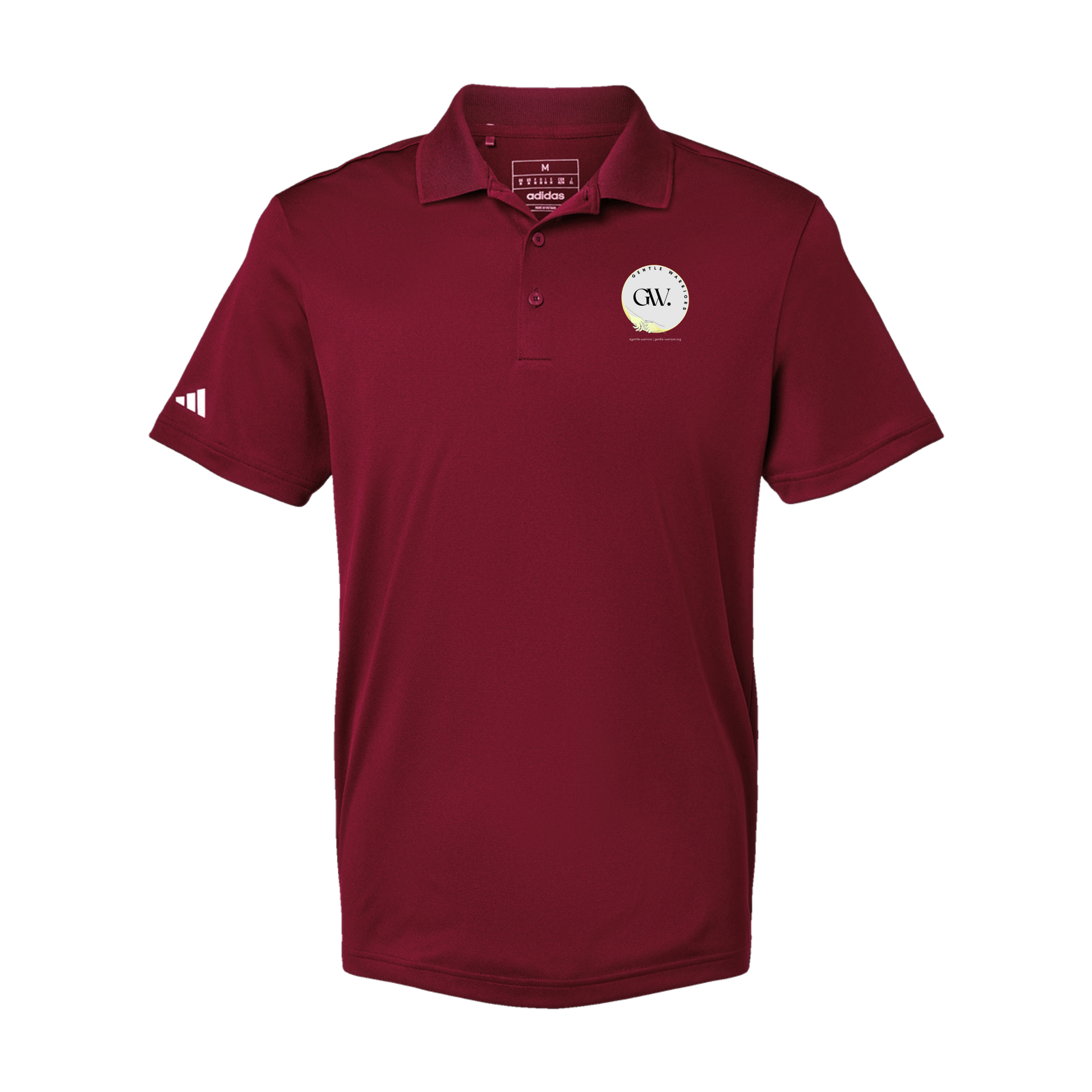 gentle-warriors-adidas-mens-sport-polo-shirt-embroidery-leftchest-A430-collegiateburgundy-flat-front