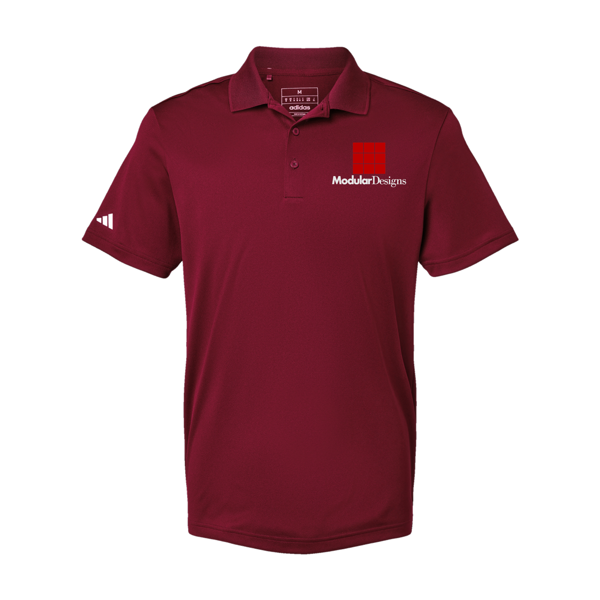 modulardesignsflooring-adidas-mens-sport-polo-shirt-embroidery-leftchest-A430-collegiateburgundy-flat-front