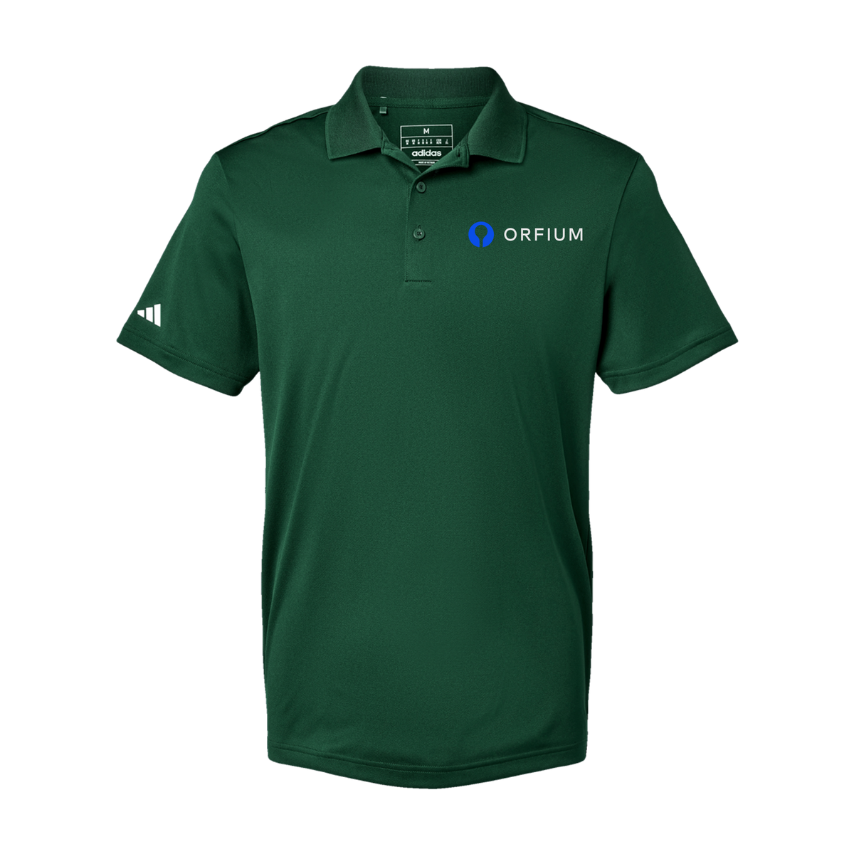 orfium-adidas-mens-sport-polo-shirt-embroidery-leftchest-A430-collegiategreen-flat-front