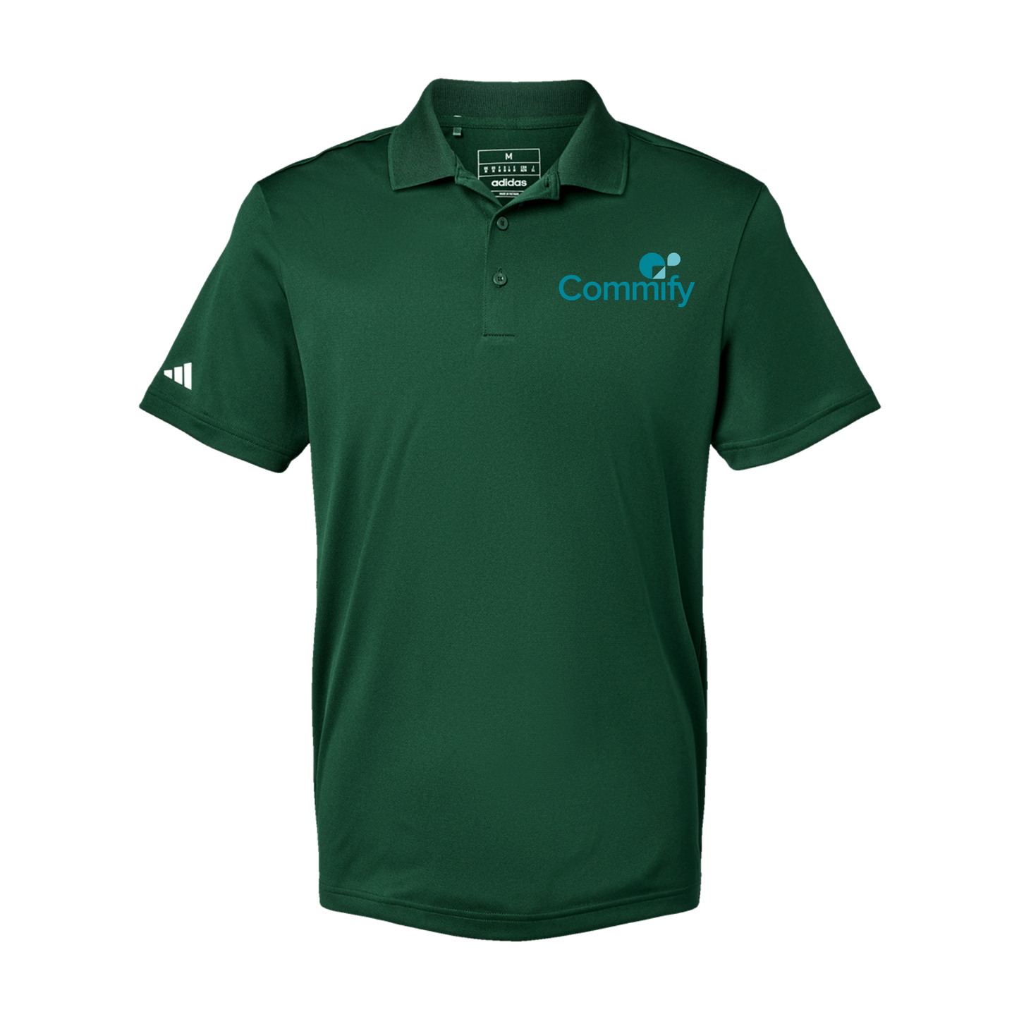 commify-adidas-mens-sport-polo-shirt-embroidery-leftchest-A430-collegiategreen-flat-front