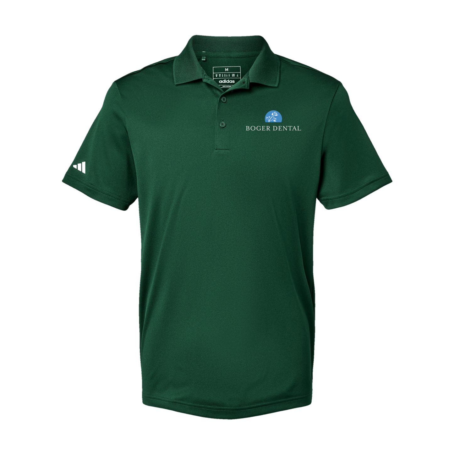 boger-dental-adidas-mens-sport-polo-shirt-embroidery-leftchest-A430-collegiategreen-flat-front