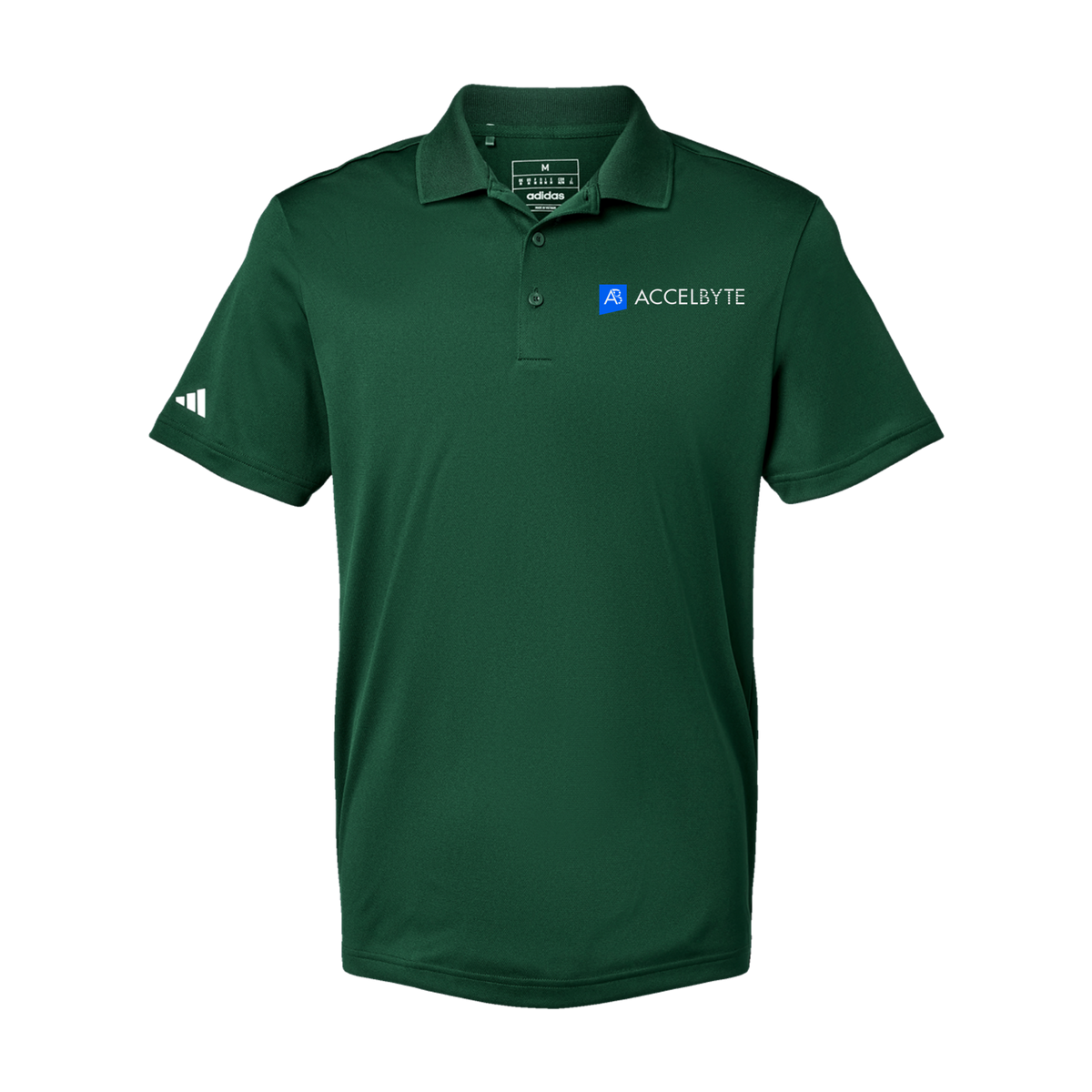accelbyte-adidas-mens-sport-polo-shirt-embroidery-leftchest-A430-collegiategreen-flat-front
