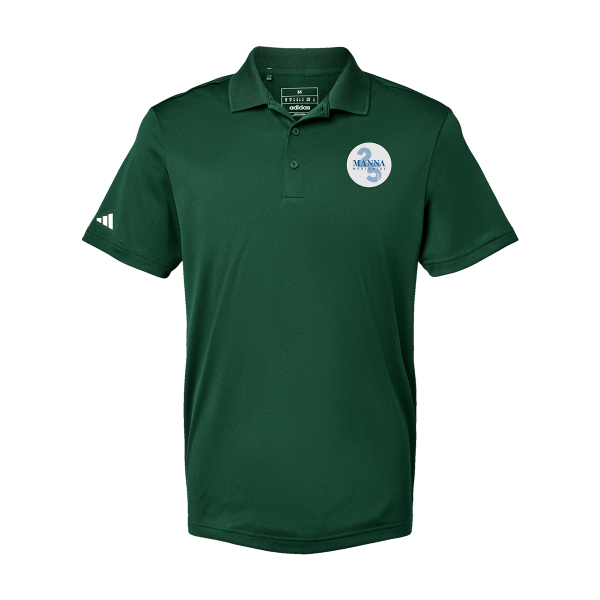 mannaworldwide-adidas-mens-sport-polo-shirt-embroidery-leftchest-A430-collegiategreen-flat-front