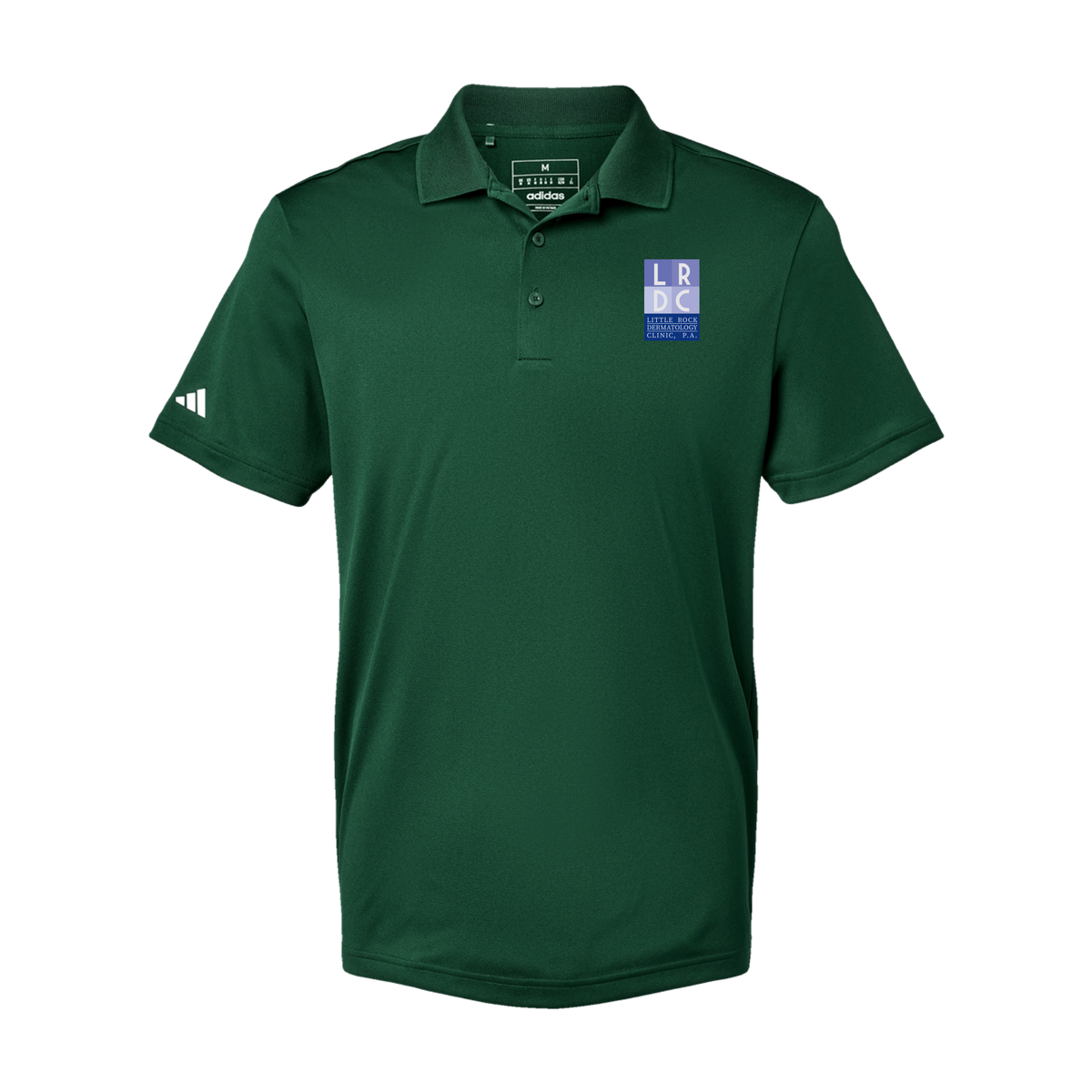 littlerockdermatology-adidas-mens-sport-polo-shirt-embroidery-leftchest-A430-collegiategreen-flat-front