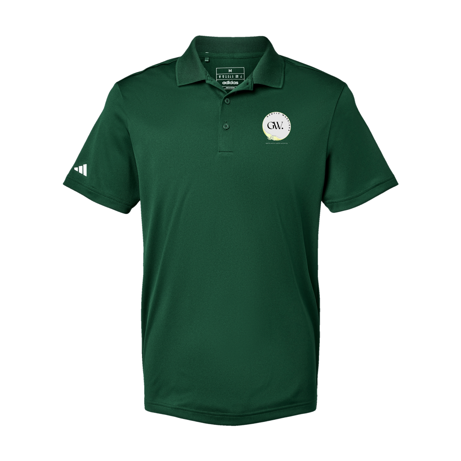 gentle-warriors-adidas-mens-sport-polo-shirt-embroidery-leftchest-A430-collegiategreen-flat-front
