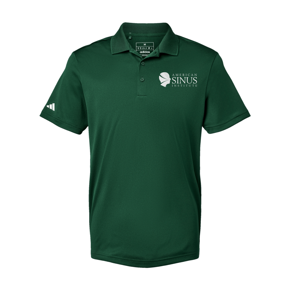 americansinus-adidas-mens-sport-polo-shirt-embroidery-leftchest-A430-collegiategreen-flat-front