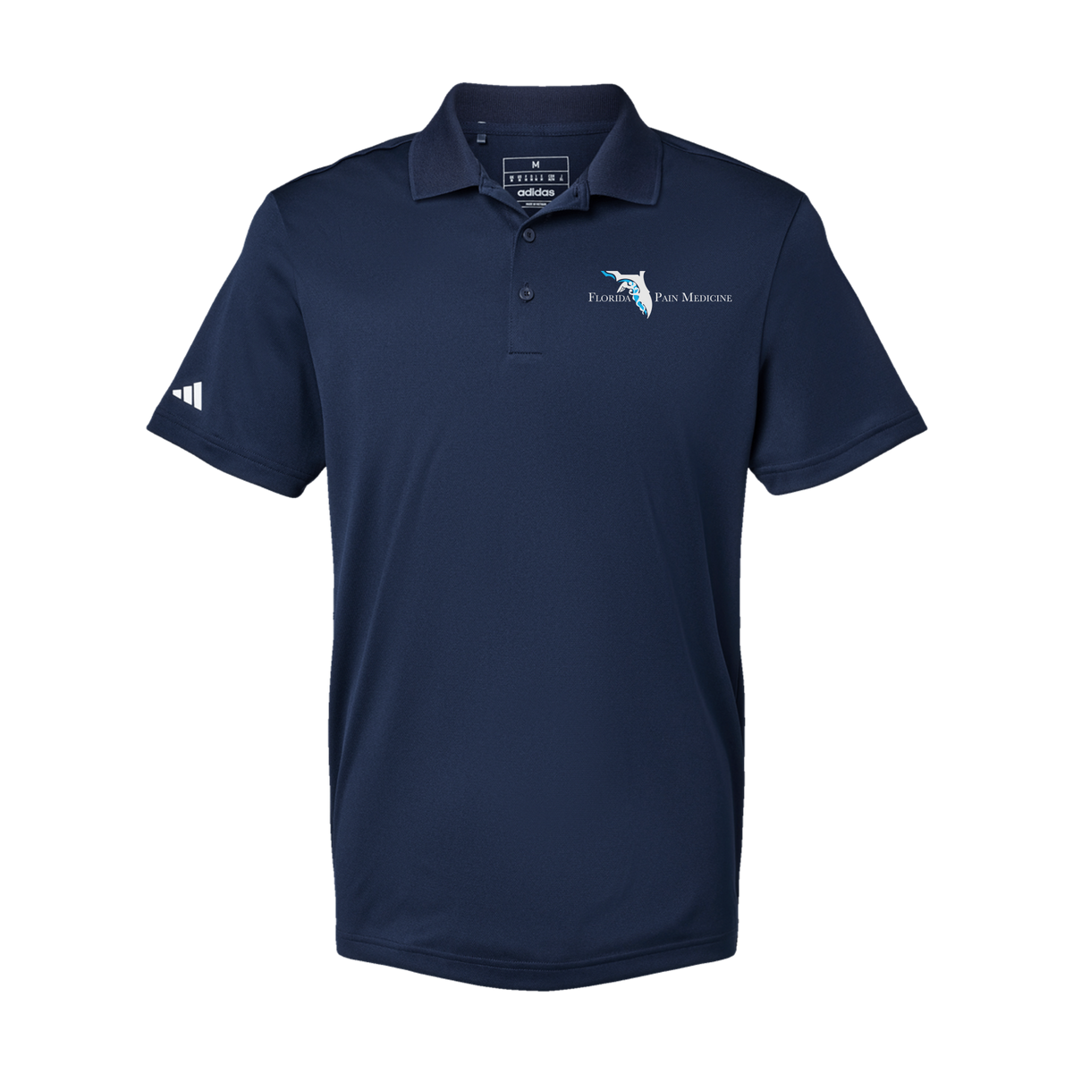floridapainmedicine-adidas-mens-sport-polo-shirt-embroidery-leftchest-A430-collegiatenavy-flat-front