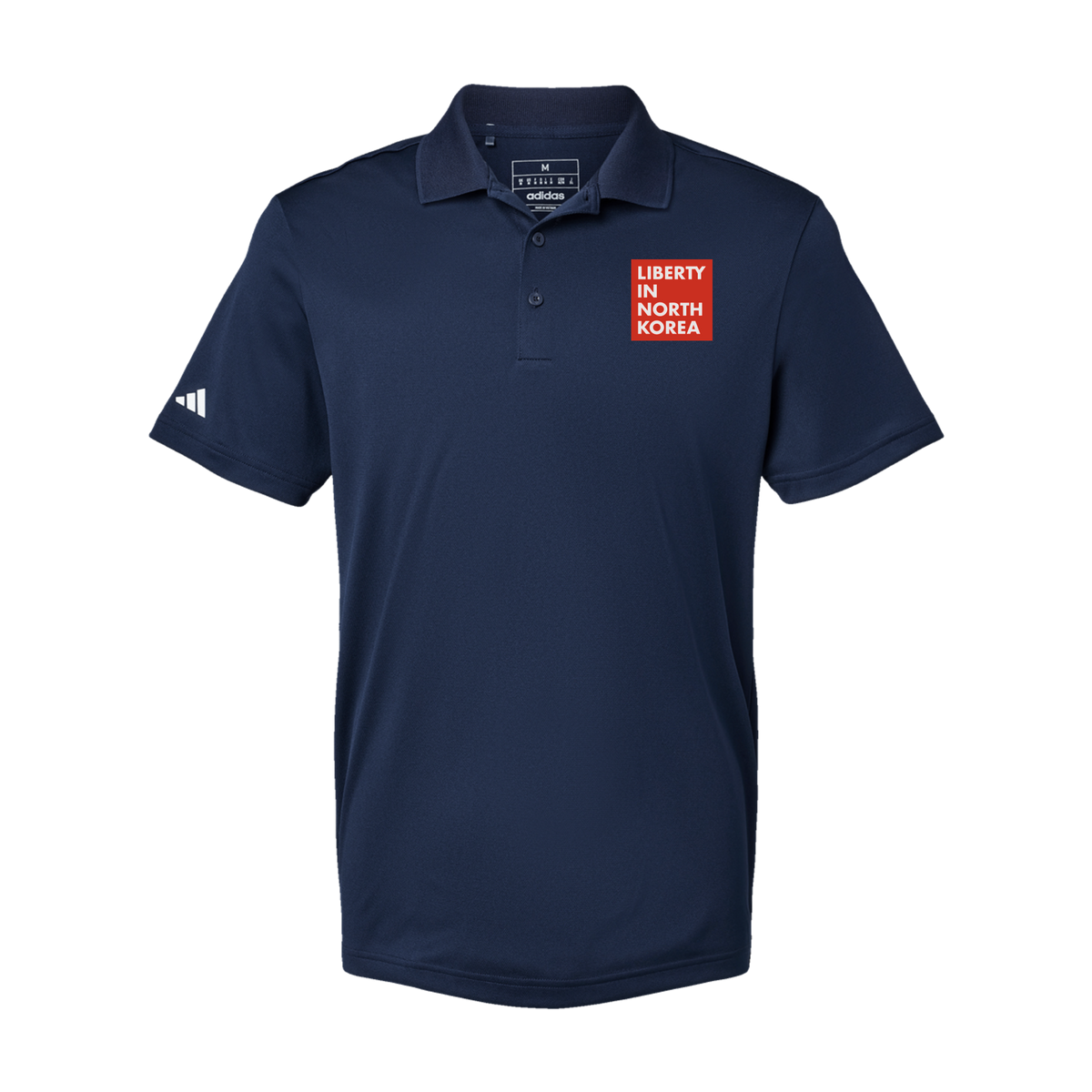 libertyinnorthkorea-adidas-mens-sport-polo-shirt-embroidery-leftchest-A430-collegiatenavy-flat-front