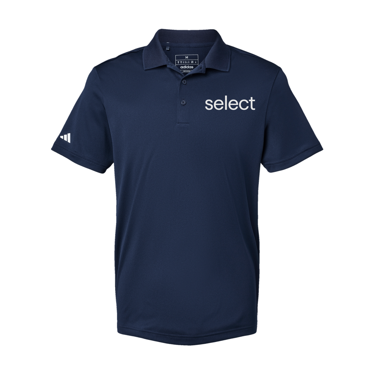 meetselect-adidas-mens-sport-polo-shirt-embroidery-leftchest-A430-collegiatenavy-flat-front