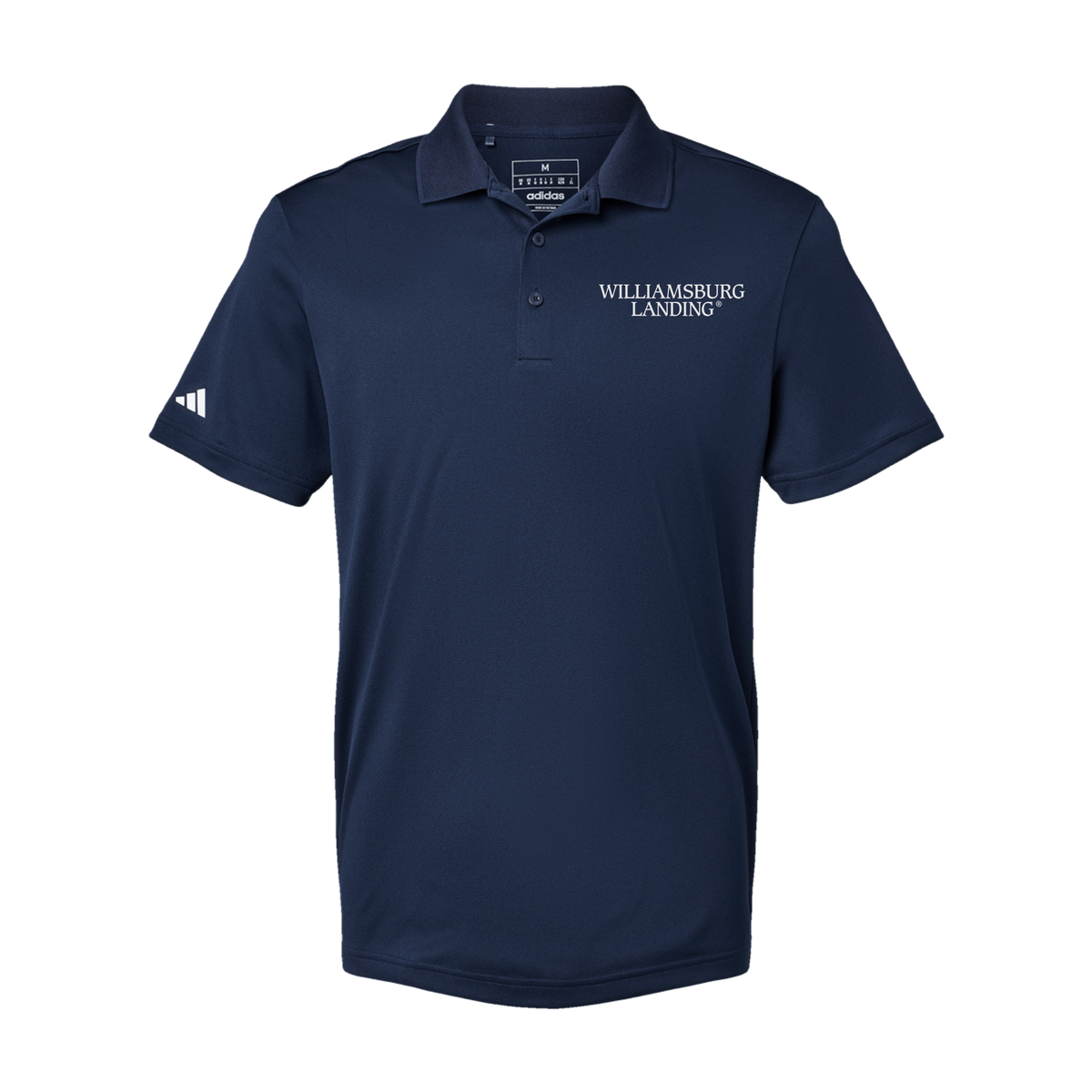 williamsburglanding-adidas-mens-sport-polo-shirt-embroidery-leftchest-A430-collegiatenavy-flat-front
