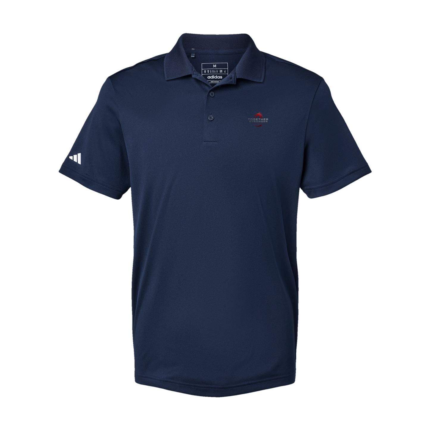 togetherstrongerfitness-adidas-mens-sport-polo-shirt-embroidery-leftchest-A430-collegiatenavy-flat-front