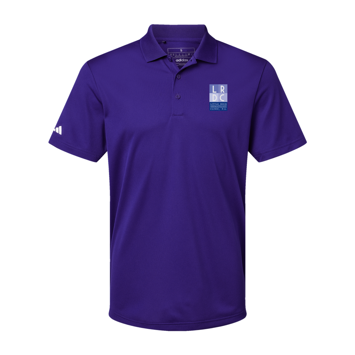 littlerockdermatology-adidas-mens-sport-polo-shirt-embroidery-leftchest-A430-collegiatepurple-flat-front