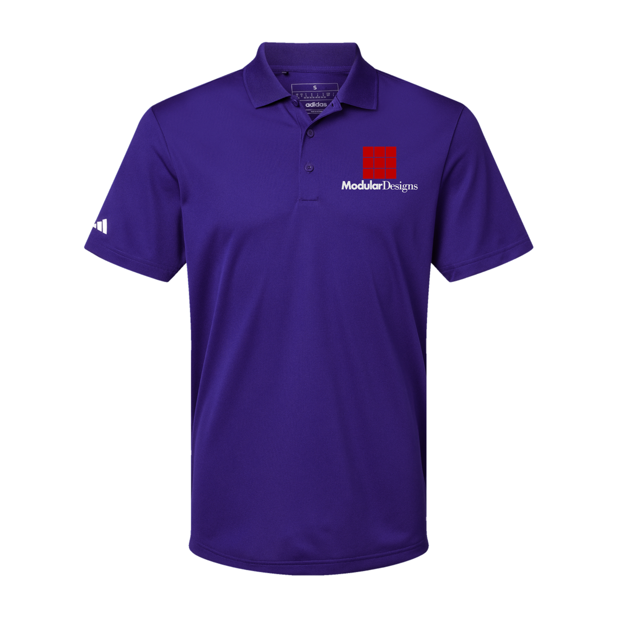 modulardesignsflooring-adidas-mens-sport-polo-shirt-embroidery-leftchest-A430-collegiatepurple-flat-front