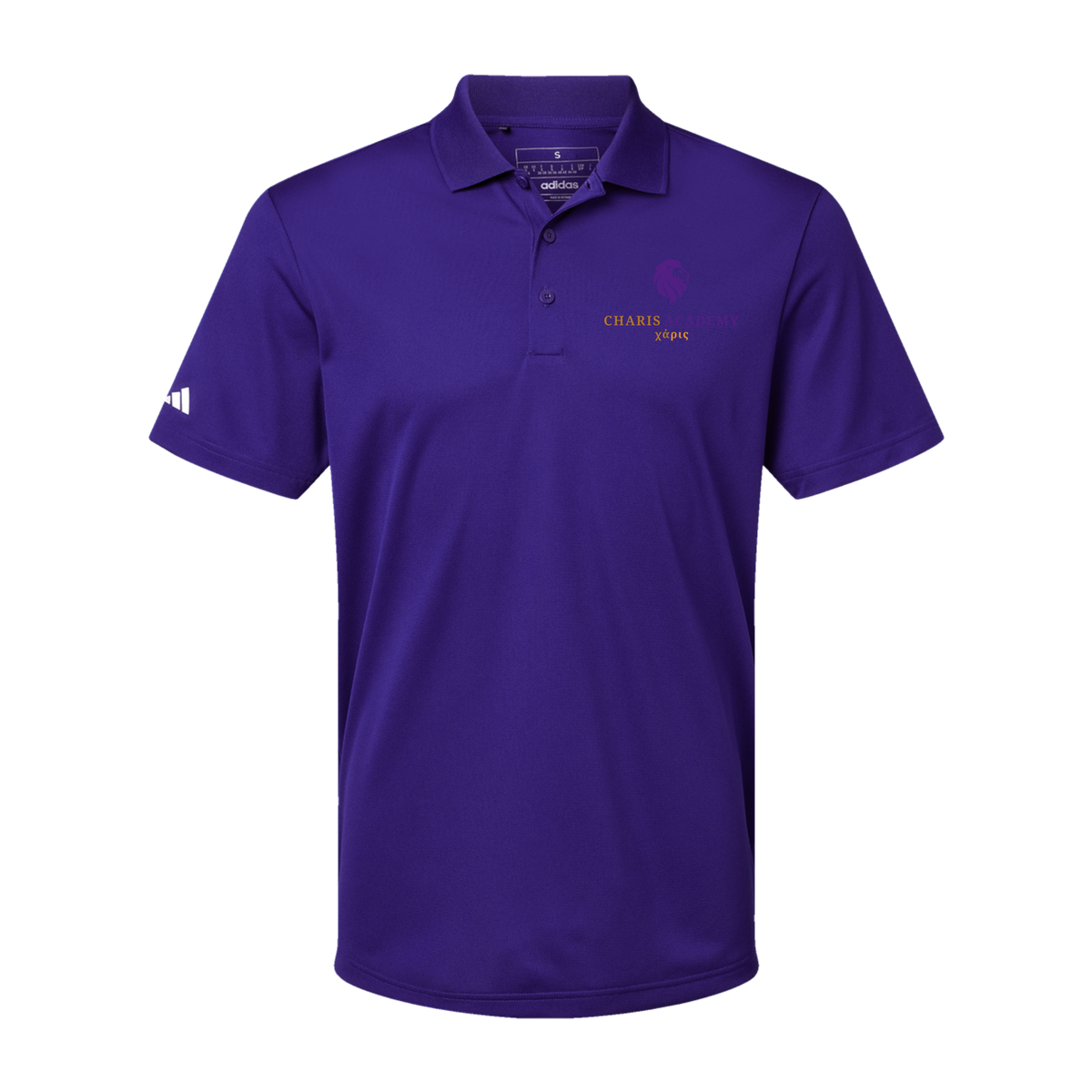 cahazleton-adidas-mens-sport-polo-shirt-embroidery-leftchest-A430-collegiatepurple-flat-front