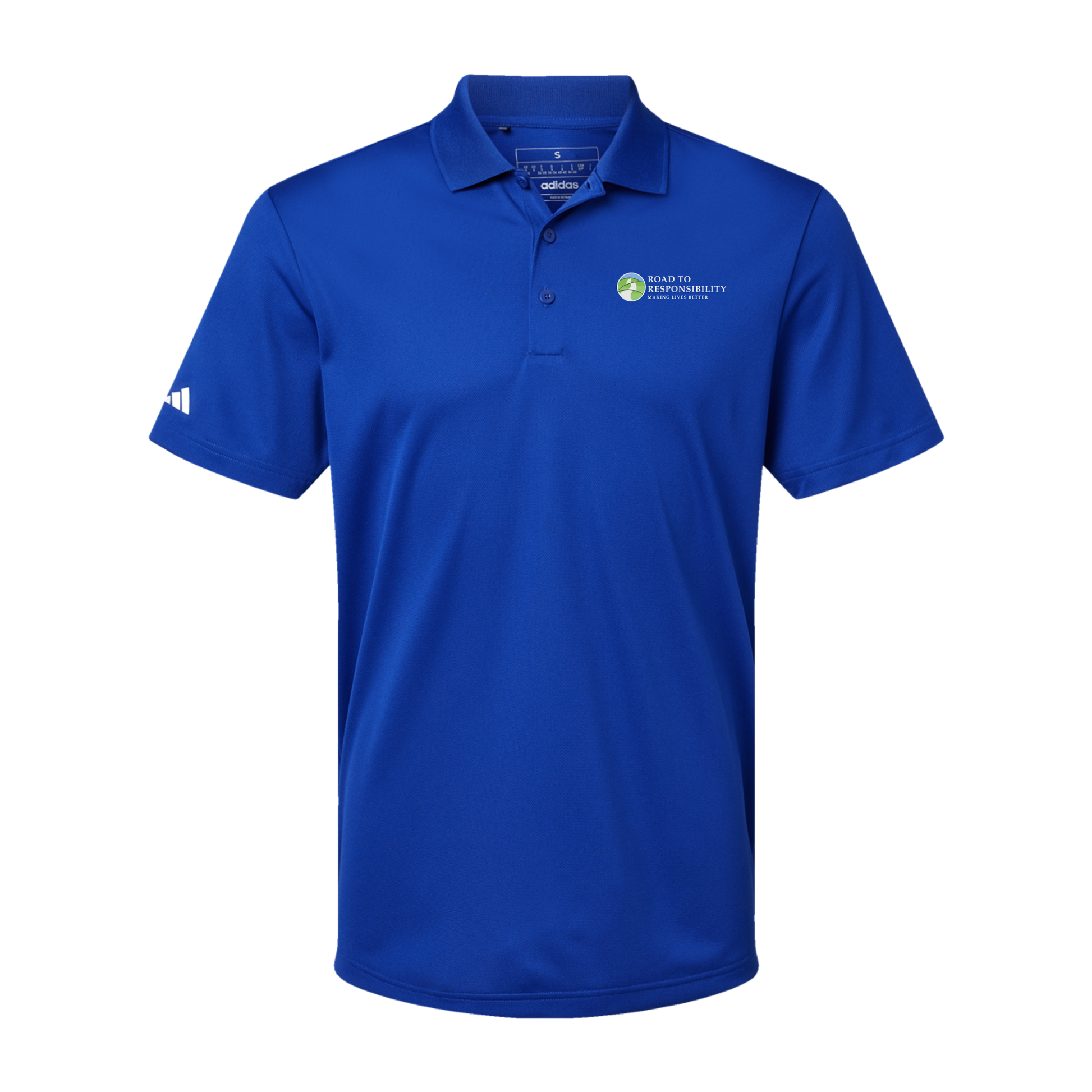 roadtoresponsibility-adidas-mens-sport-polo-shirt-embroidery-leftchest-A430-collegiateroyal-flat-front