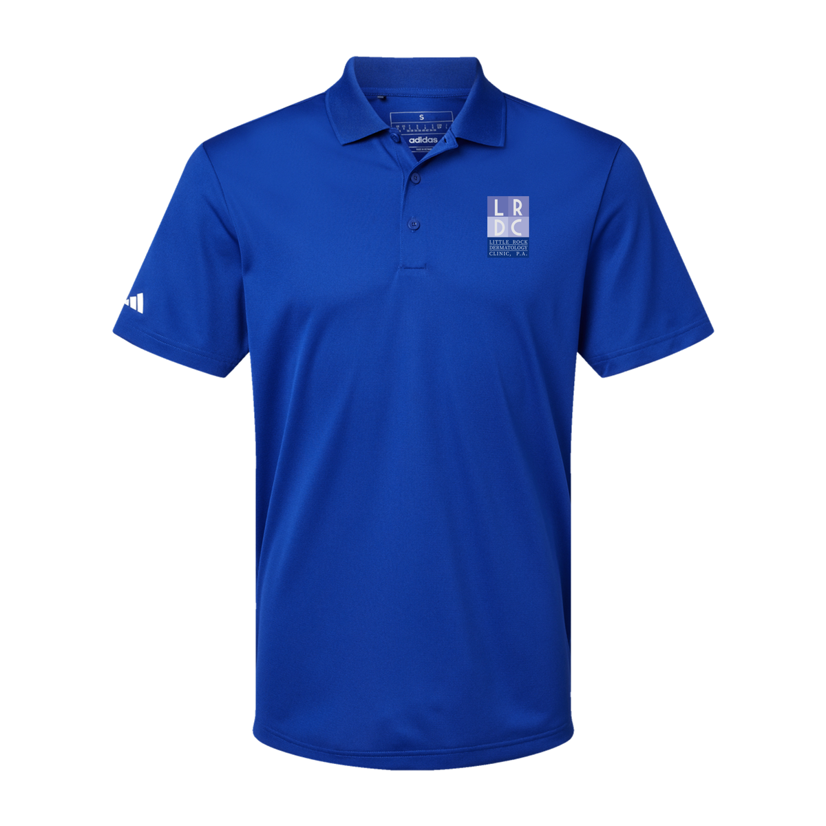 littlerockdermatology-adidas-mens-sport-polo-shirt-embroidery-leftchest-A430-collegiateroyal-flat-front