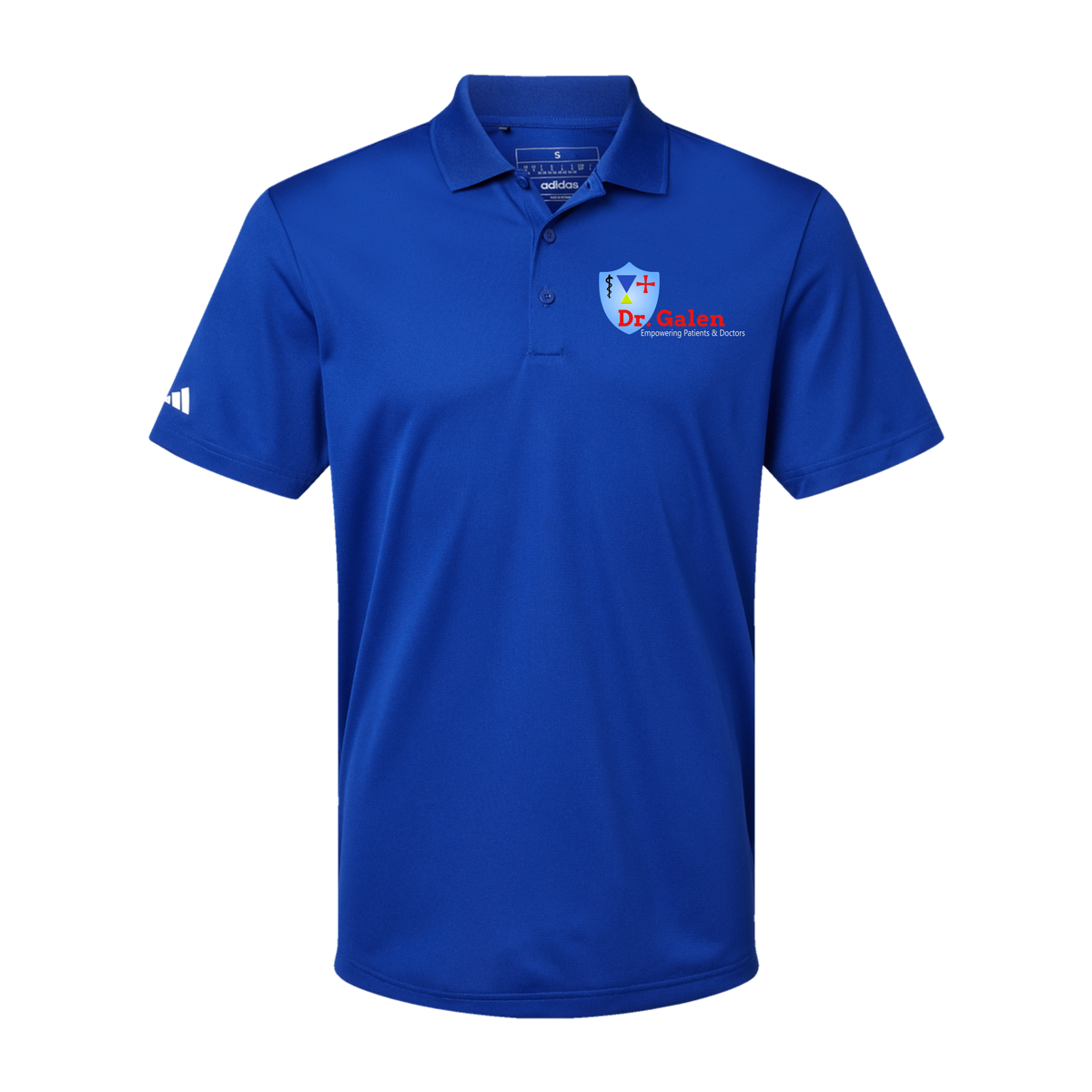 drgalen-adidas-mens-sport-polo-shirt-embroidery-leftchest-A430-collegiateroyal-flat-front