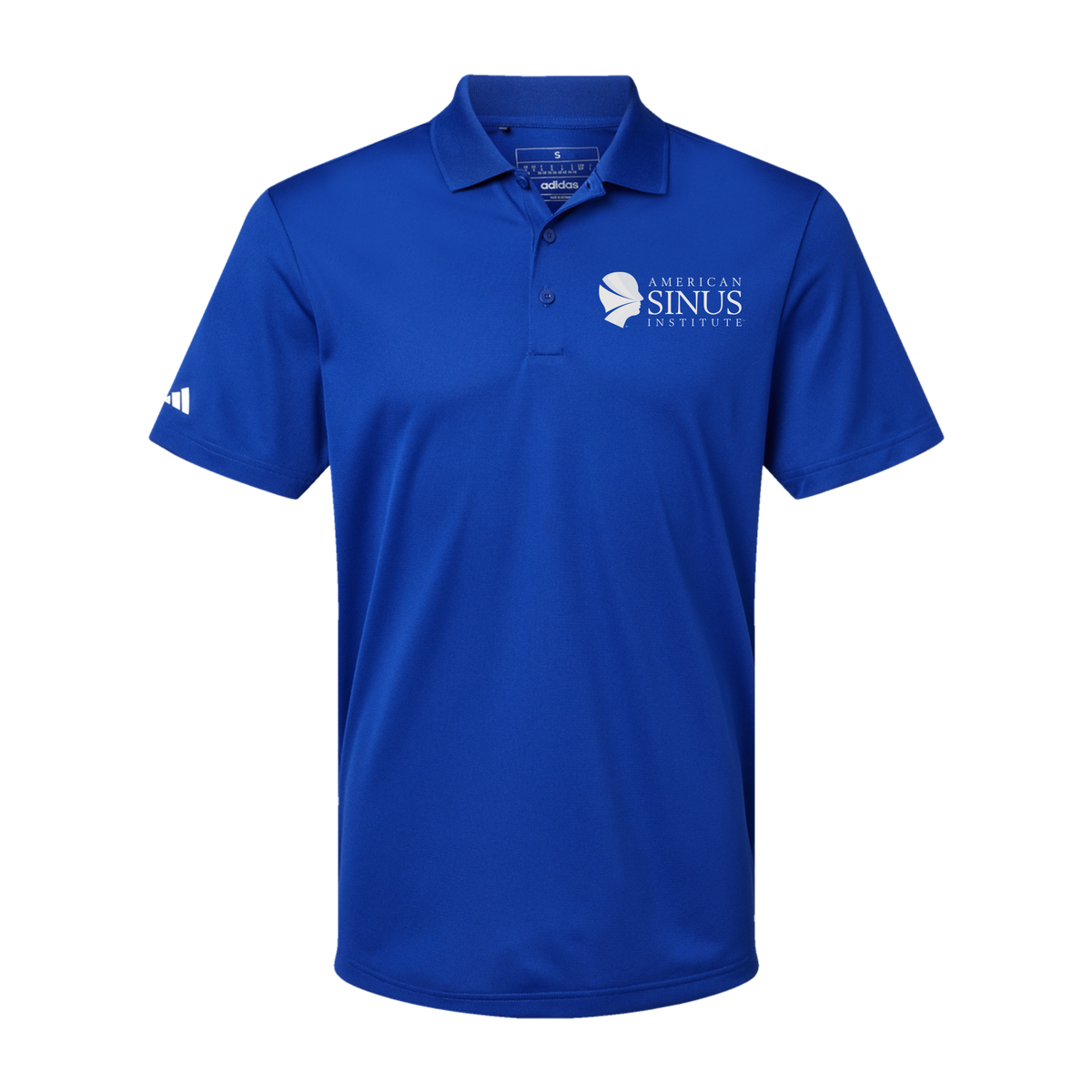 americansinus-adidas-mens-sport-polo-shirt-embroidery-leftchest-A430-collegiateroyal-flat-front
