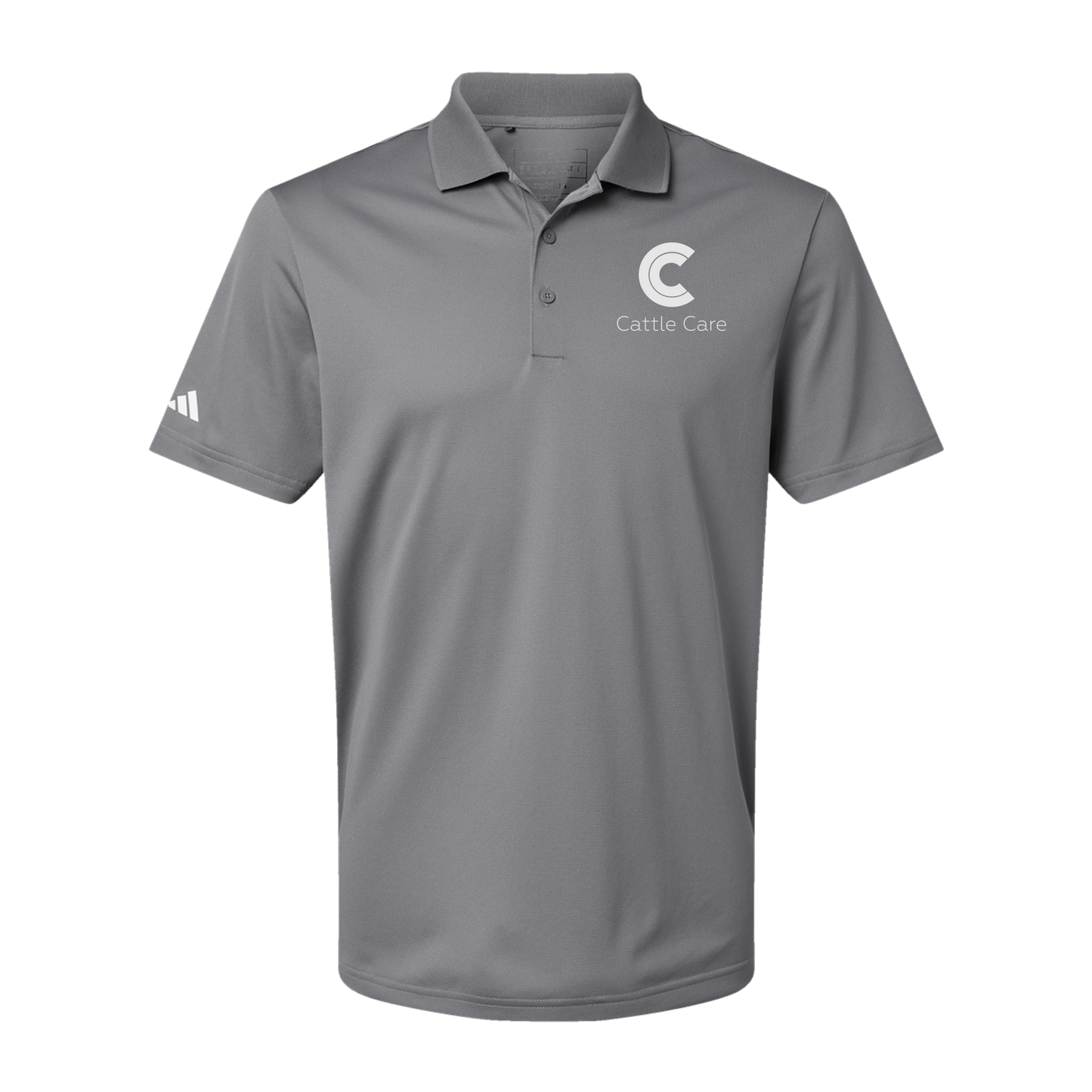 cattle-care-adidas-mens-sport-polo-shirt-embroidery-leftchest-A430-greythree-flat-front