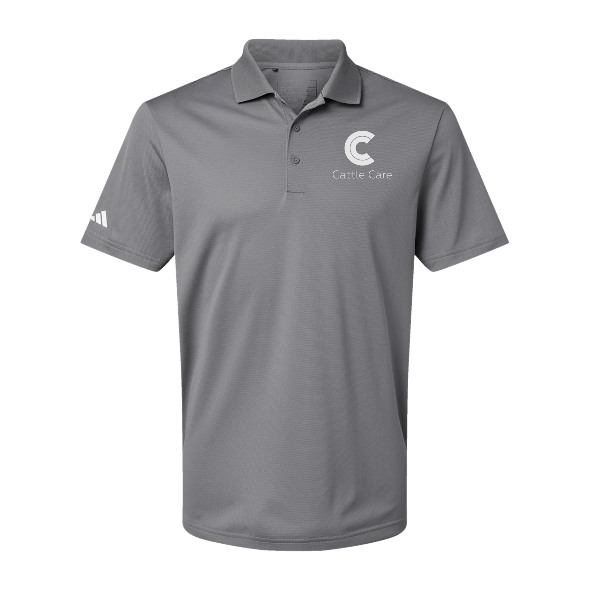 cattle-care-adidas-mens-sport-polo-shirt-embroidery-leftchest-A430-greythree-flat-front