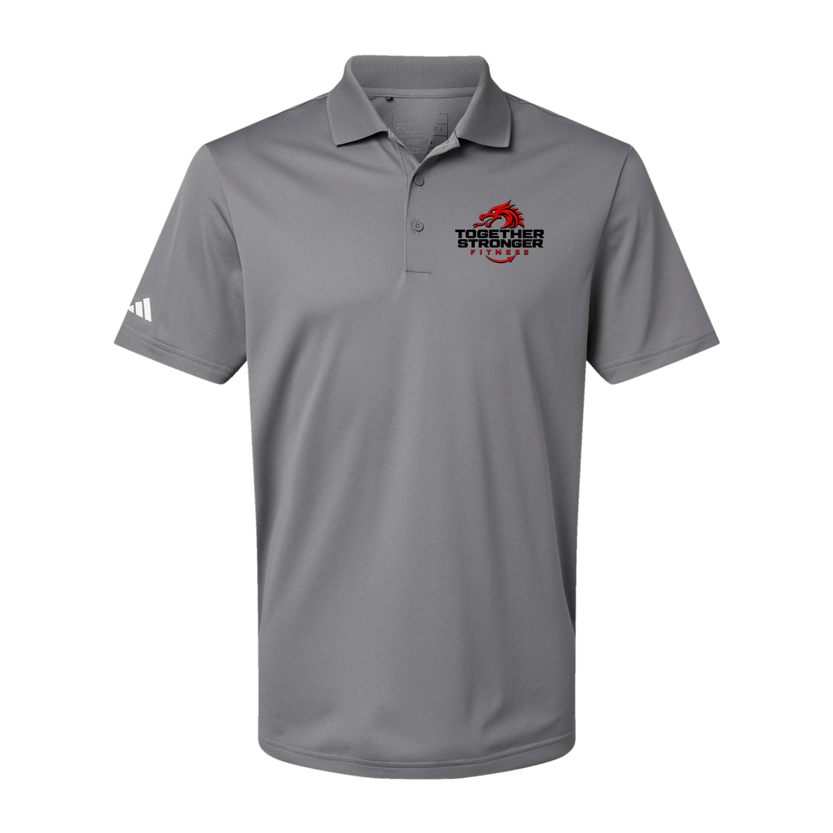 togetherstrongerfitness-adidas-mens-sport-polo-shirt-embroidery-leftchest-A430-greythree-flat-front