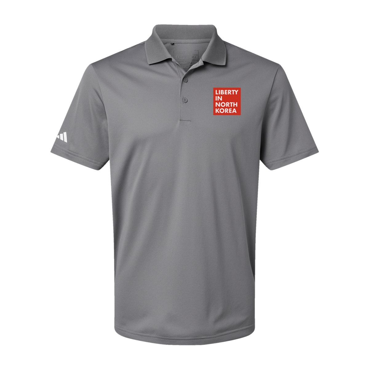 libertyinnorthkorea-adidas-mens-sport-polo-shirt-embroidery-leftchest-A430-greythree-flat-front