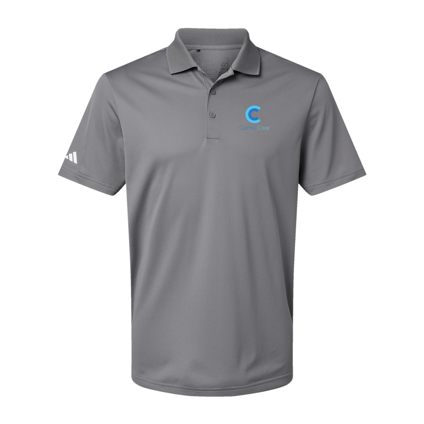 cattle-care-adidas-mens-sport-polo-shirt-embroidery-leftchest-A430-greythree-flat-front