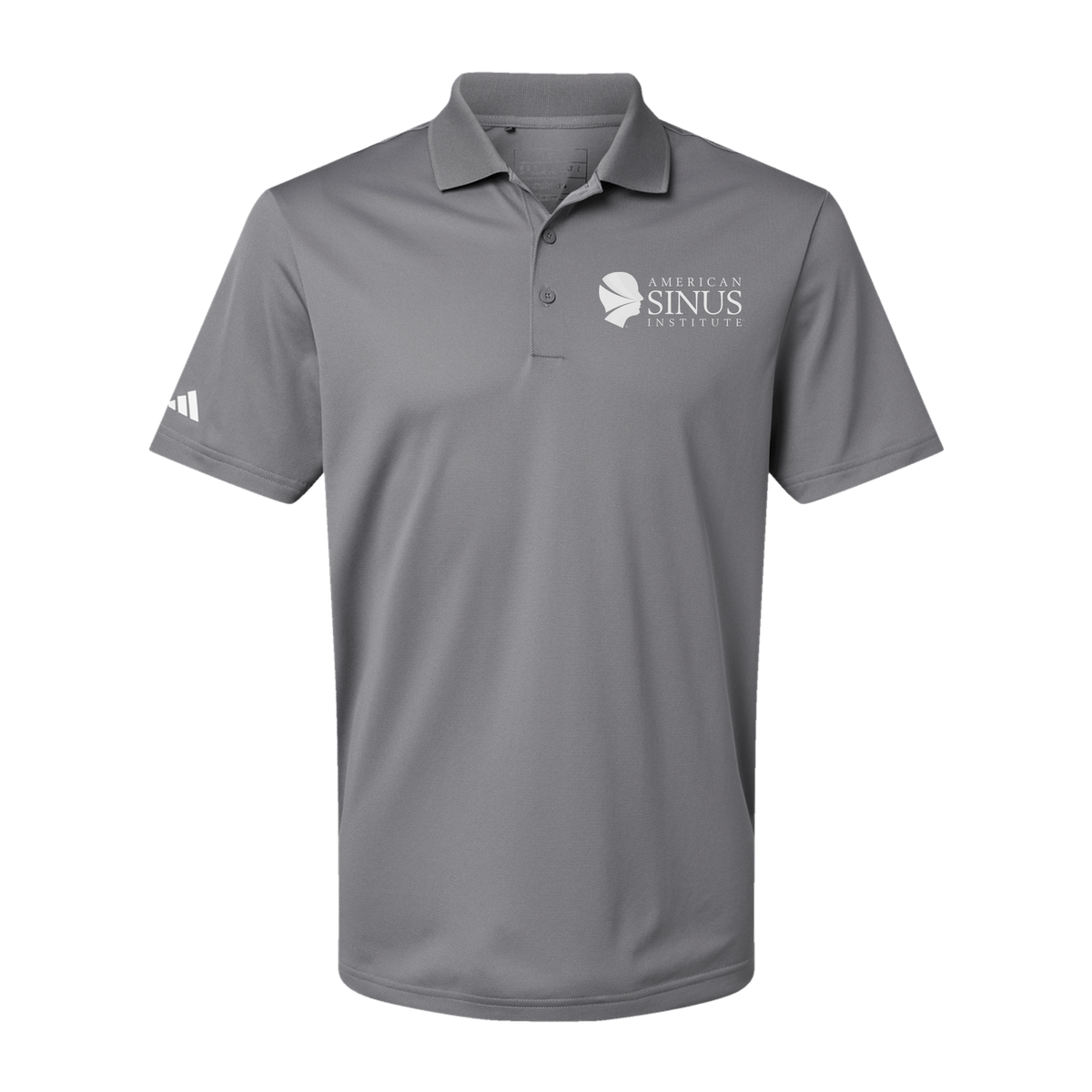 americansinus-adidas-mens-sport-polo-shirt-embroidery-leftchest-A430-greythree-flat-front