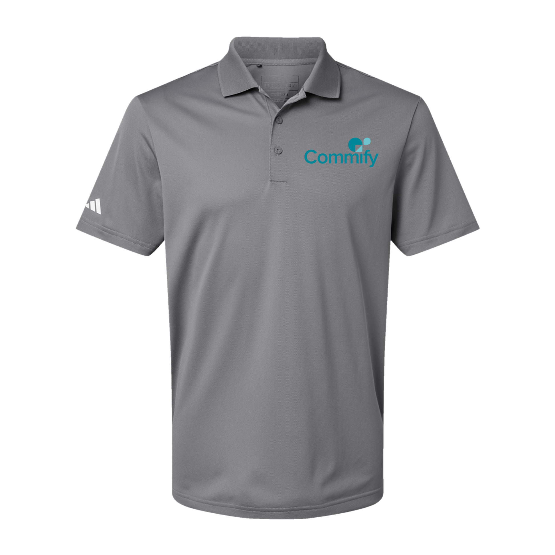 commify-adidas-mens-sport-polo-shirt-embroidery-leftchest-A430-greythree-flat-front