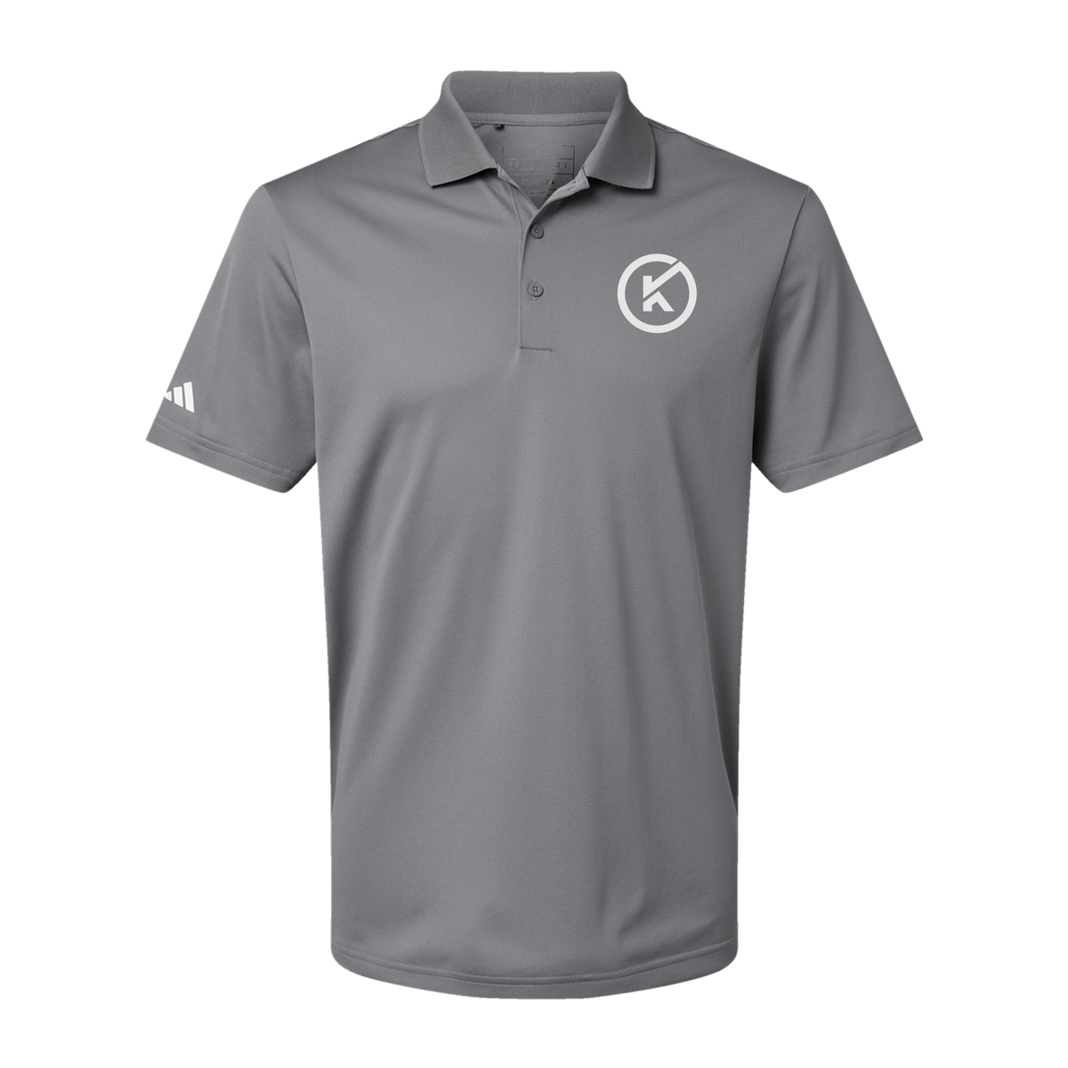 kitmanlabs-adidas-mens-sport-polo-shirt-embroidery-leftchest-A430-greythree-flat-front