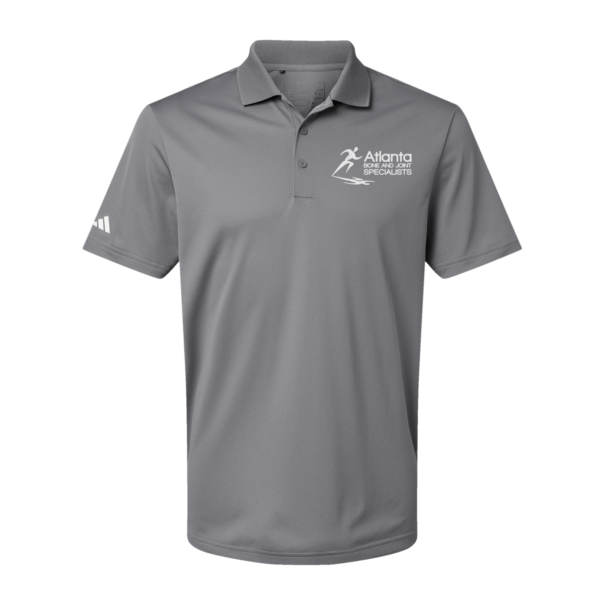 atlantaboneandjoint-adidas-mens-sport-polo-shirt-embroidery-leftchest-A430-greythree-flat-front