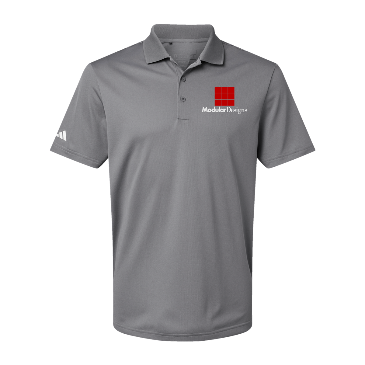 modulardesignsflooring-adidas-mens-sport-polo-shirt-embroidery-leftchest-A430-greythree-flat-front