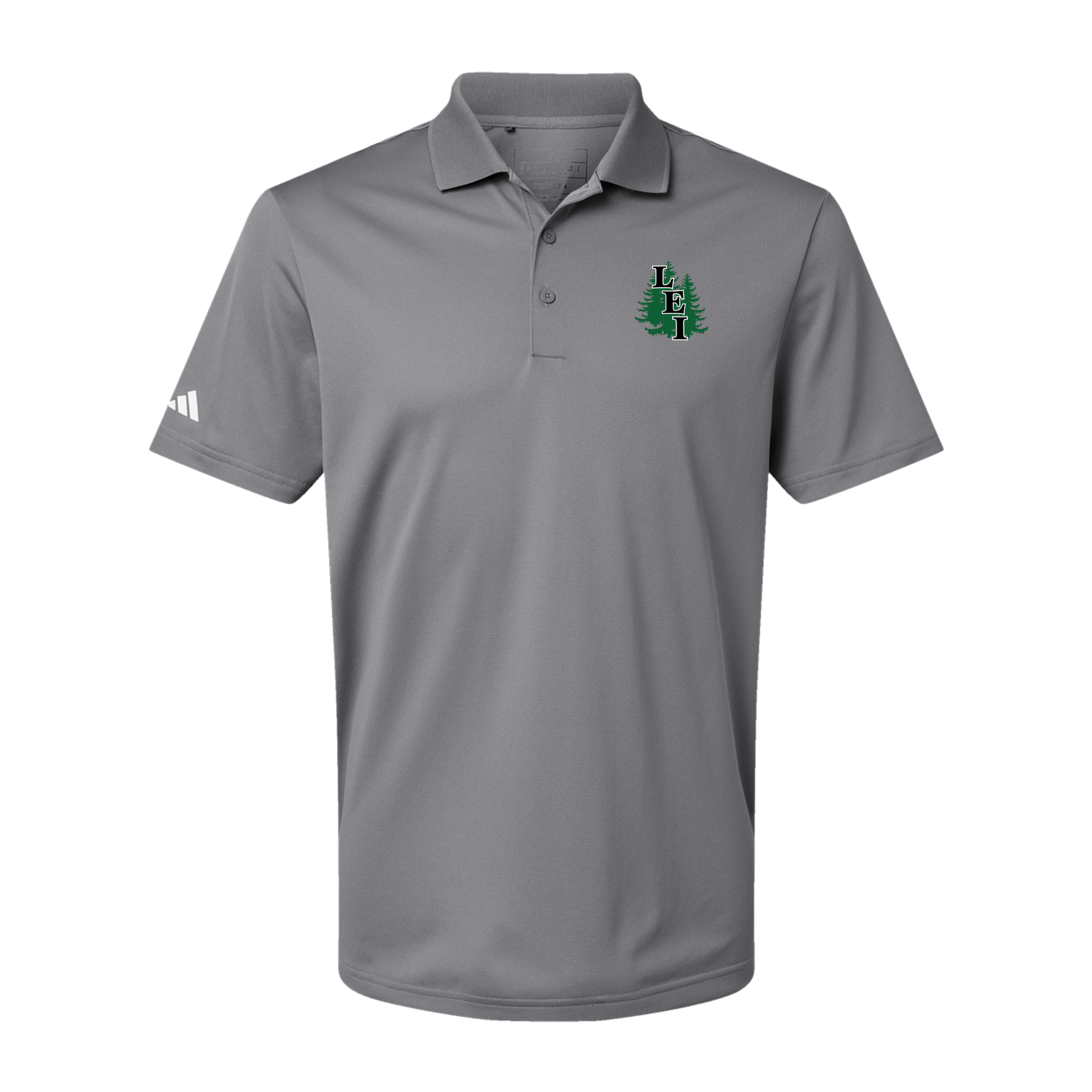 leisite-adidas-mens-sport-polo-shirt-embroidery-leftchest-A430-greythree-flat-front
