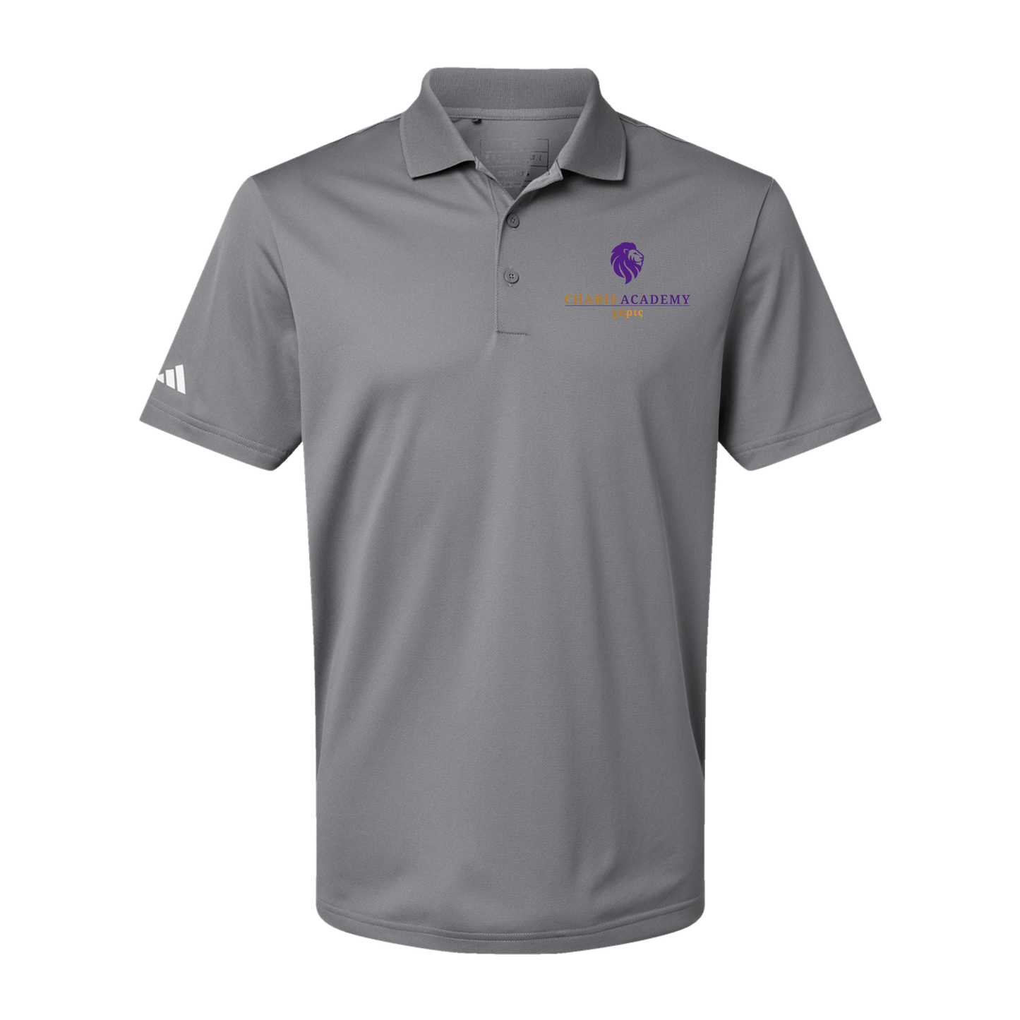 cahazleton-adidas-mens-sport-polo-shirt-embroidery-leftchest-A430-greythree-flat-front