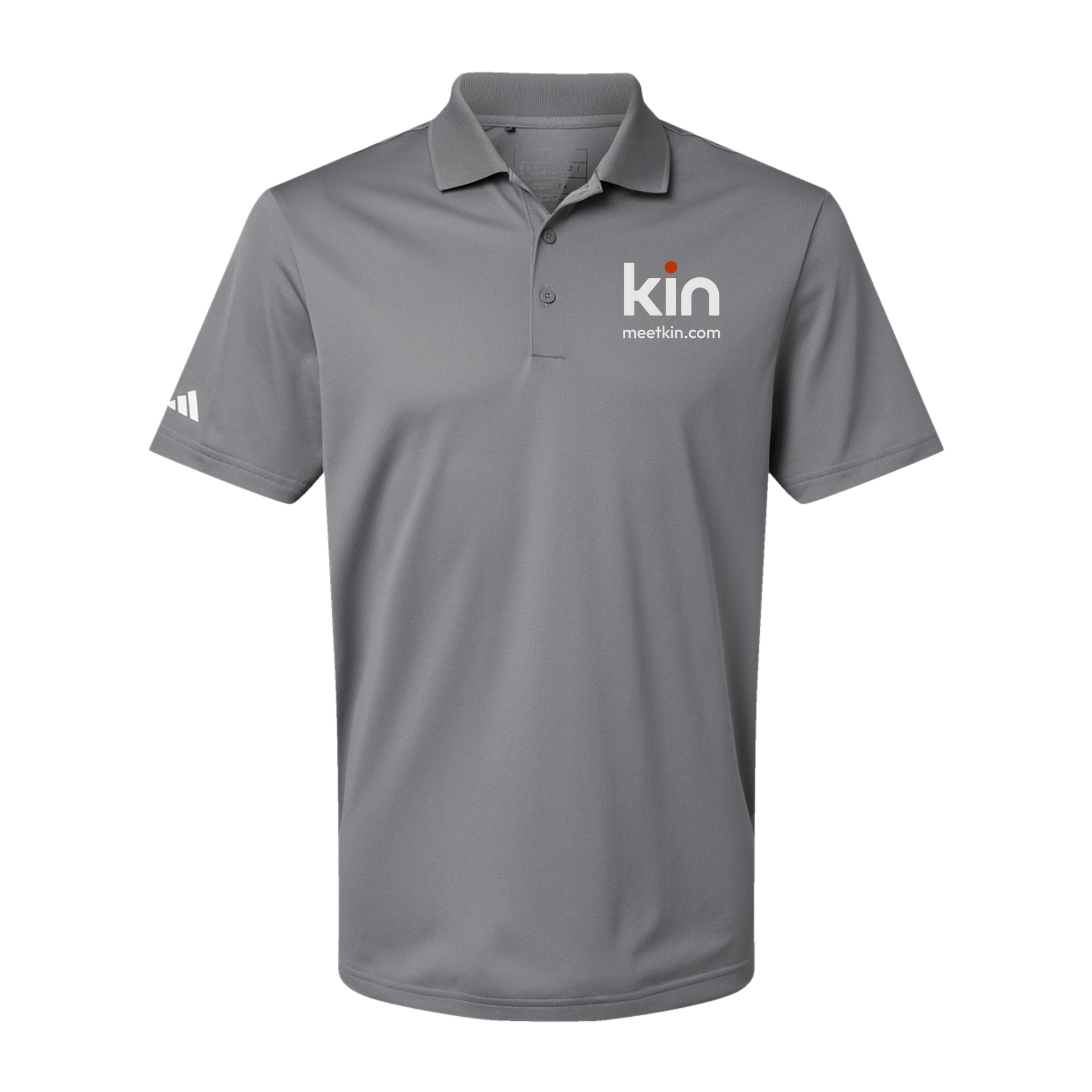 kin-adidas-mens-sport-polo-shirt-embroidery-leftchest-A430-greythree-flat-front