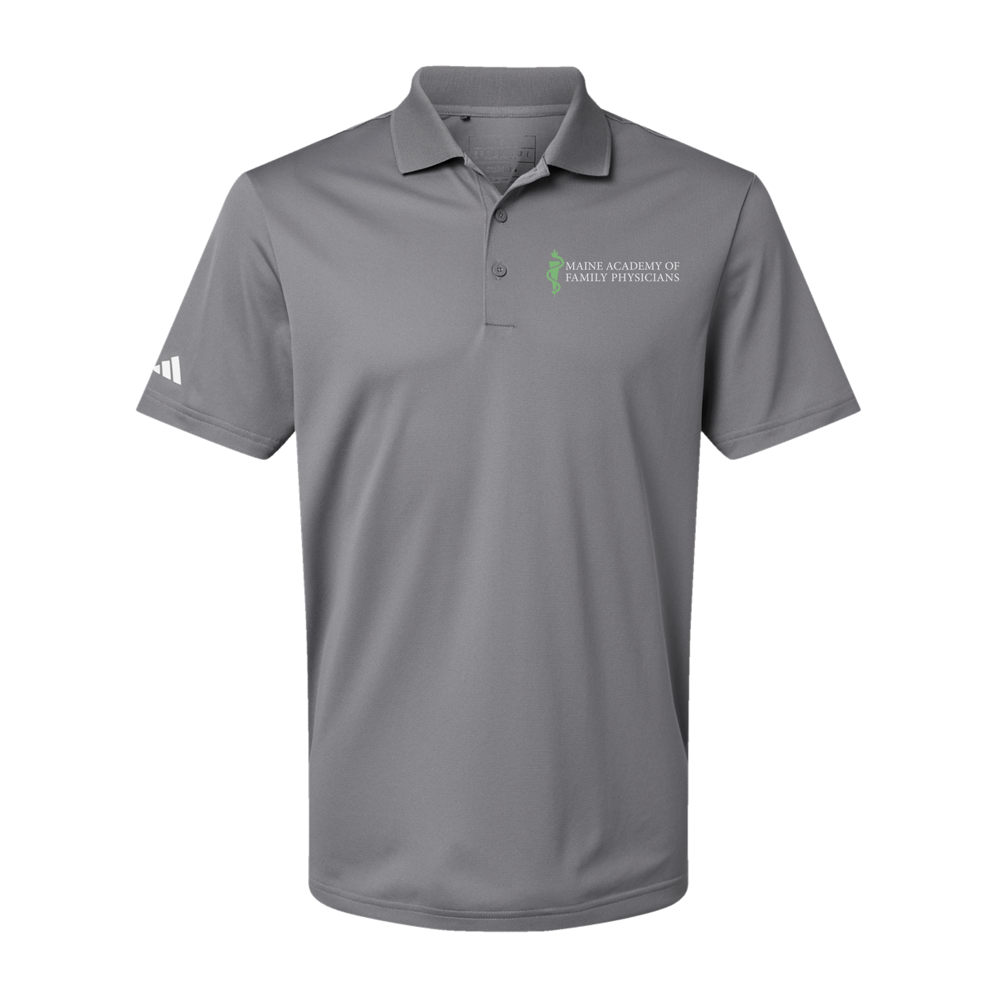 maineafp-adidas-mens-sport-polo-shirt-embroidery-leftchest-A430-greythree-flat-front
