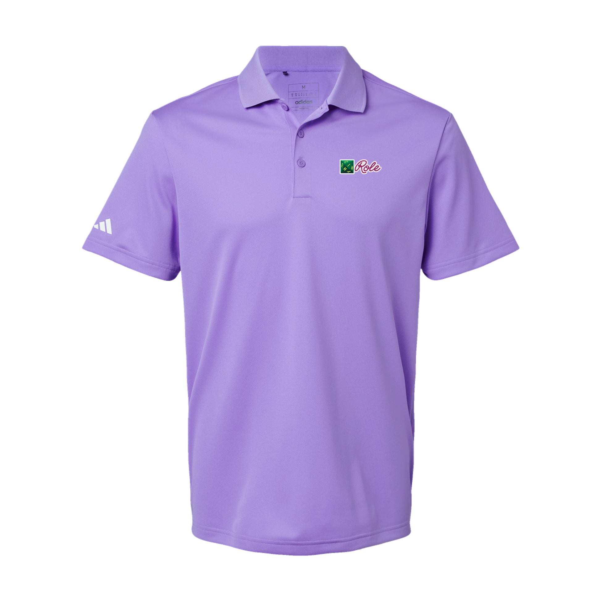 cinemarole-adidas-mens-sport-polo-shirt-embroidery-leftchest-A430-lightflashpurple-flat-front