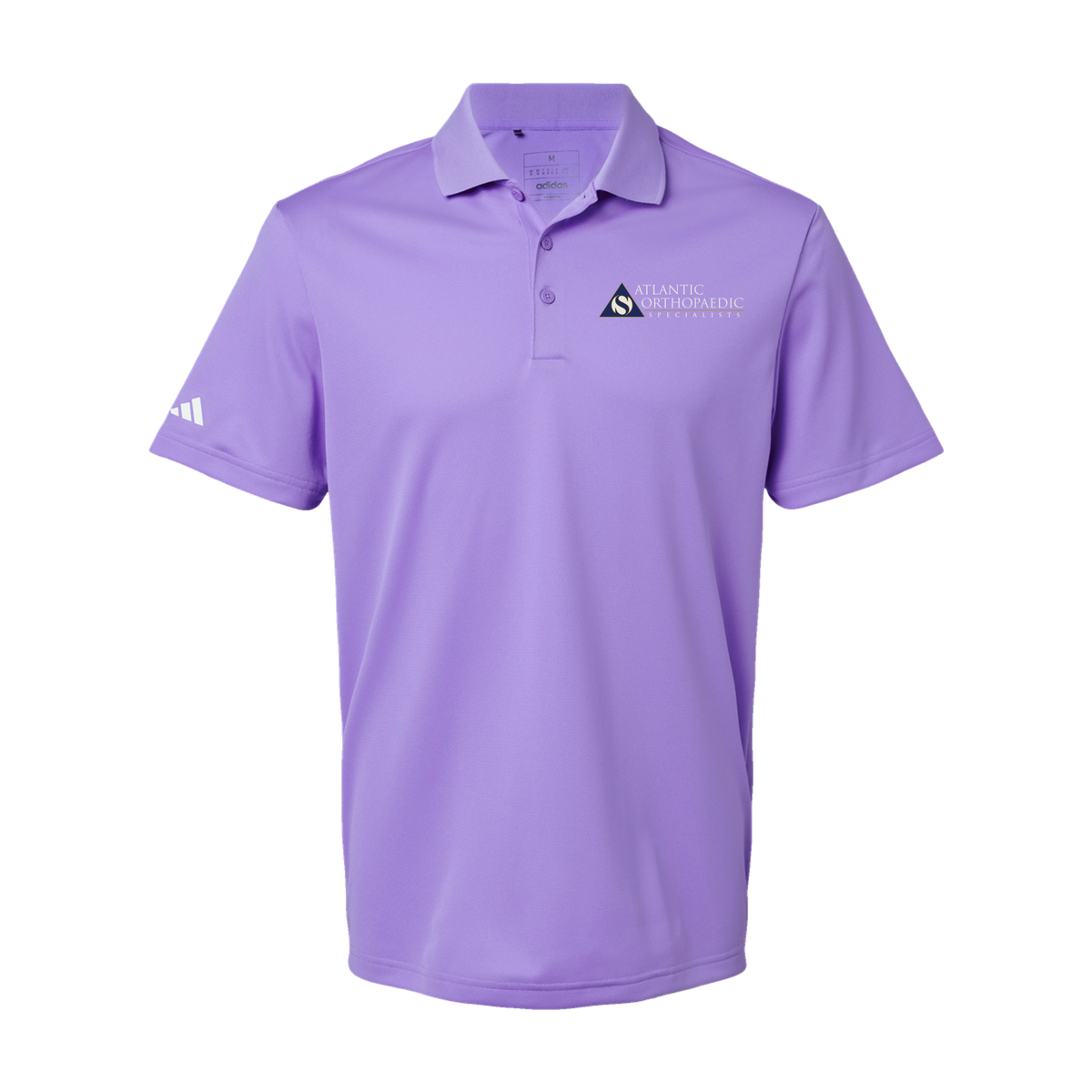atlanticortho-adidas-mens-sport-polo-shirt-embroidery-leftchest-A430-lightflashpurple-flat-front