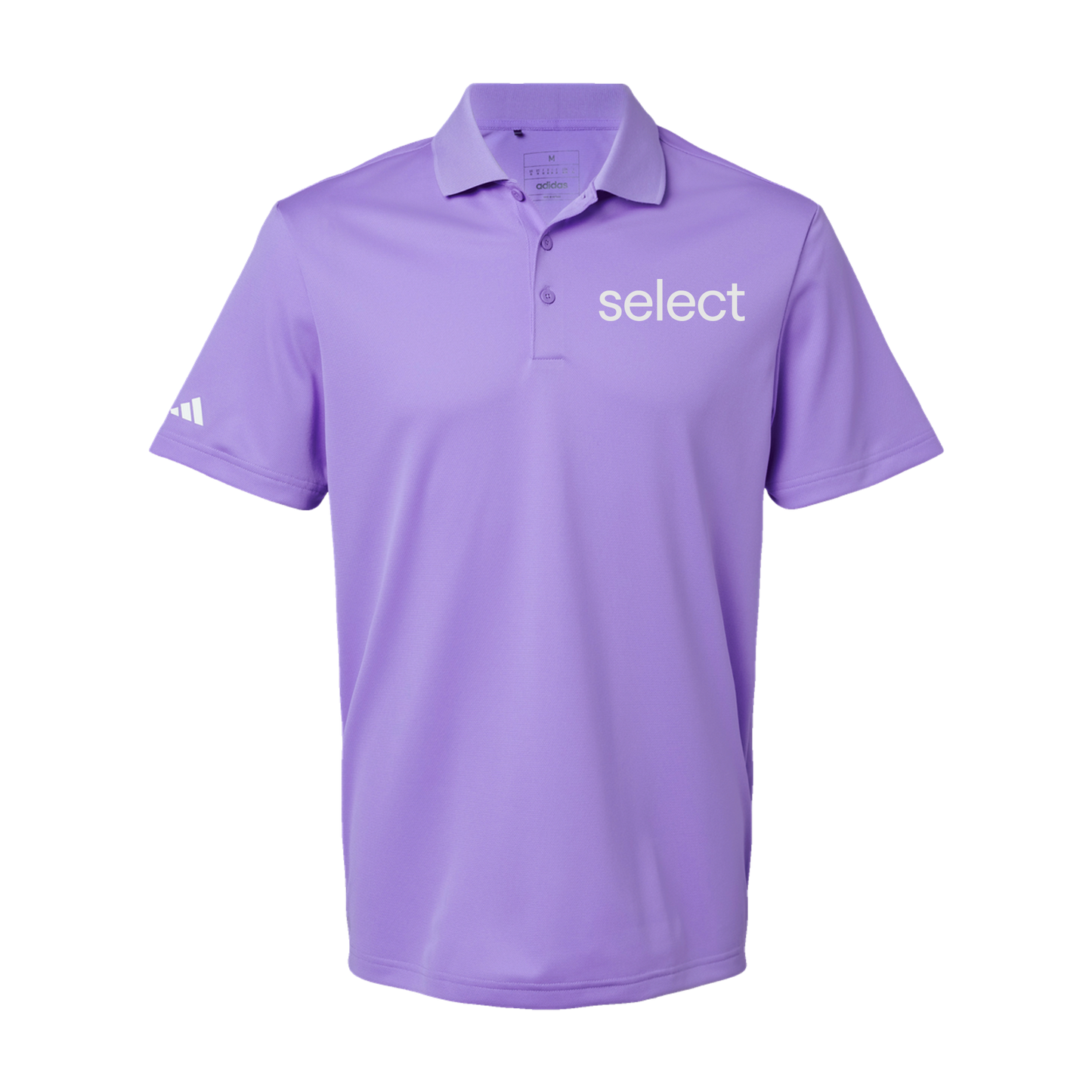 meetselect-adidas-mens-sport-polo-shirt-embroidery-leftchest-A430-lightflashpurple-flat-front