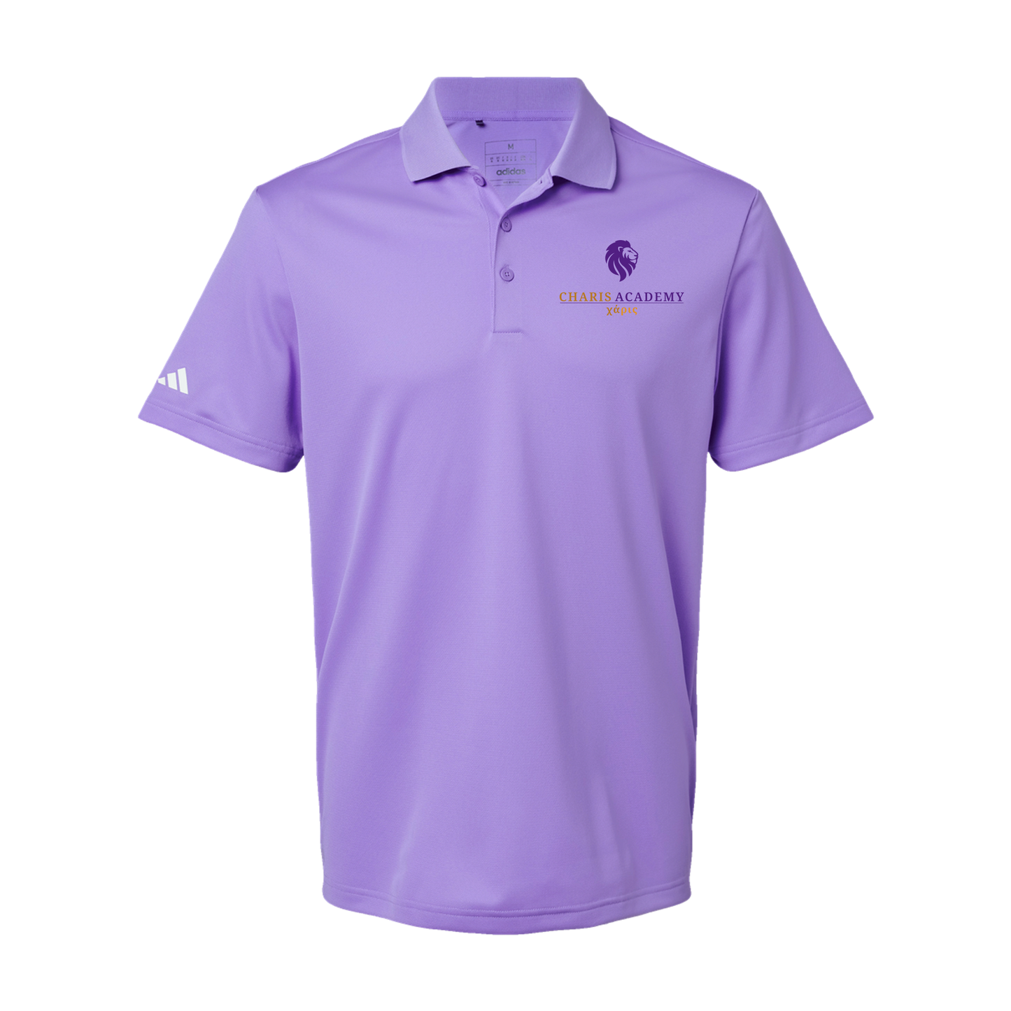 cahazleton-adidas-mens-sport-polo-shirt-embroidery-leftchest-A430-lightflashpurple-flat-front