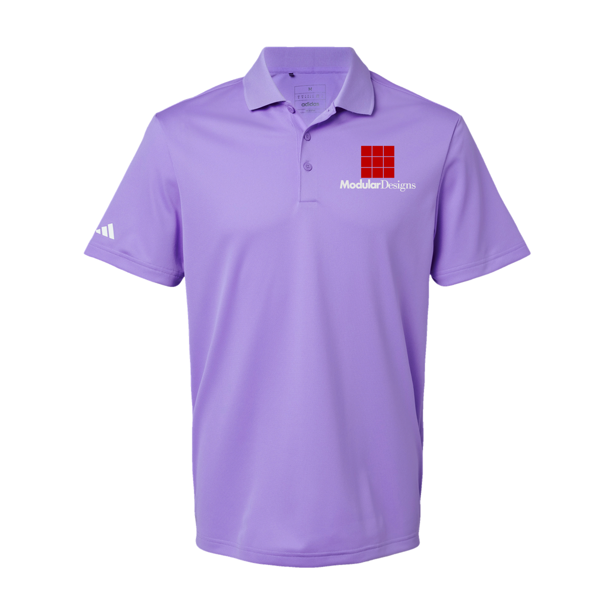 modulardesignsflooring-adidas-mens-sport-polo-shirt-embroidery-leftchest-A430-lightflashpurple-flat-front